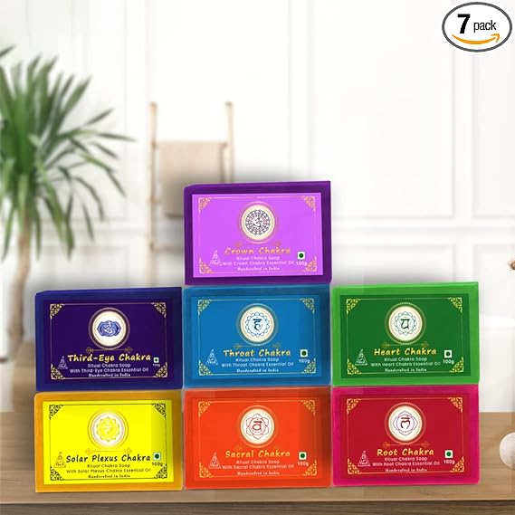7 Chakra bath Soap Set, 100g each (Pack of 7)