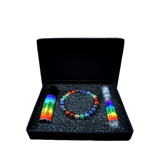 7 Chakra Balancing Kit | Bracelet, Essential Oil (Roll On) and Spray