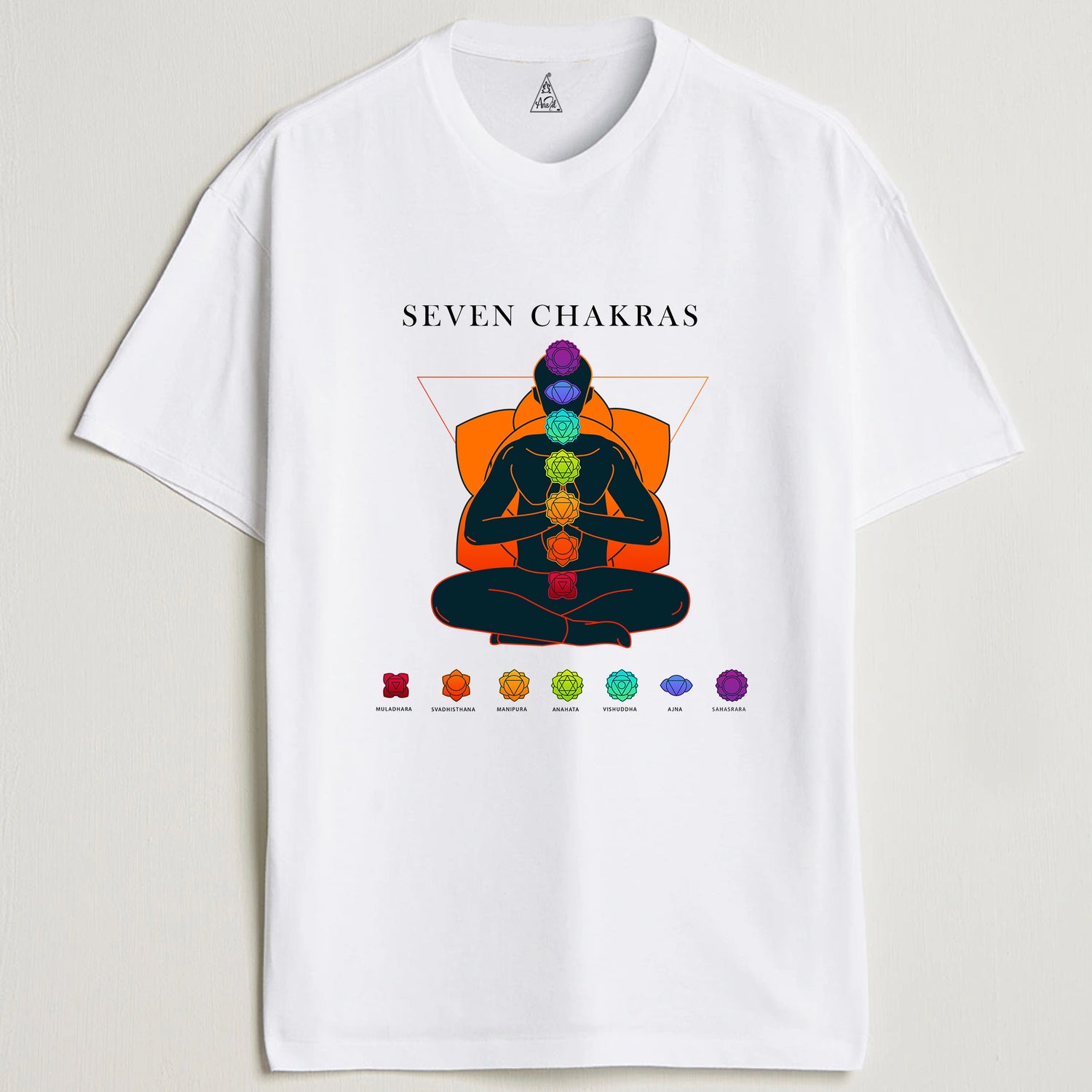 7 Chakra Cotton Printed T-Shirt
