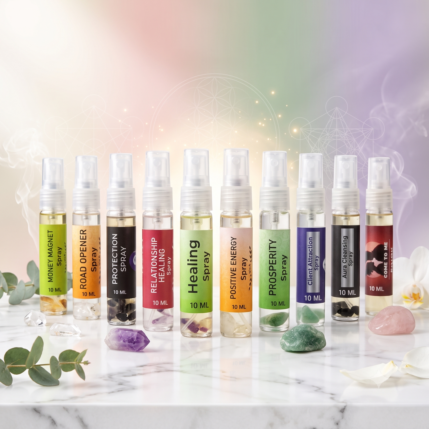 Spiritual/Ritual Spray Kit | Reiki Energized | 10ml Each (Pack of 10)
