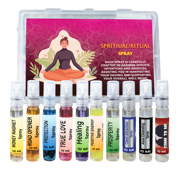 Spiritual/Ritual Spray Kit | Reiki Energized | 10ml Each (Pack of 10)