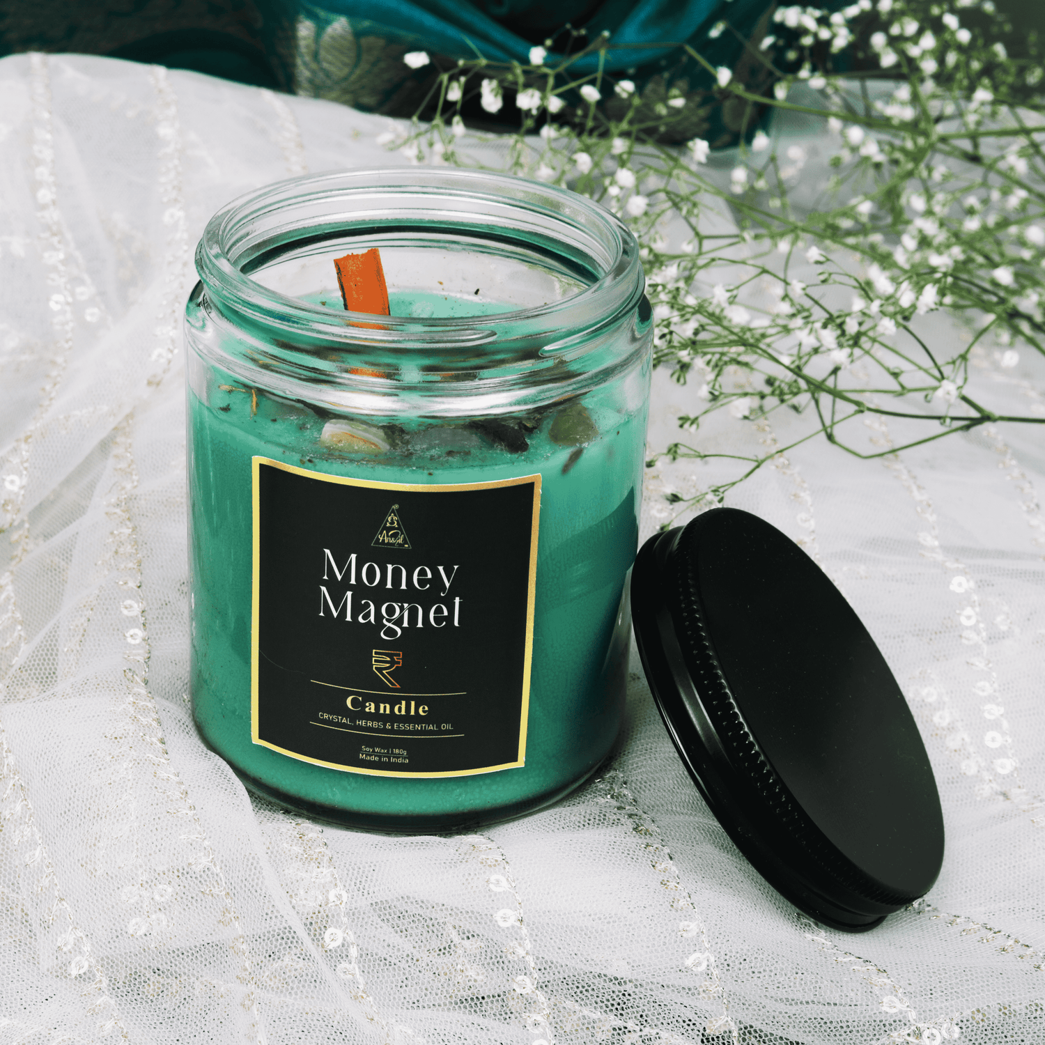 Money magnet candle | Reiki energized | Aromatherapy | 50-55 Hours