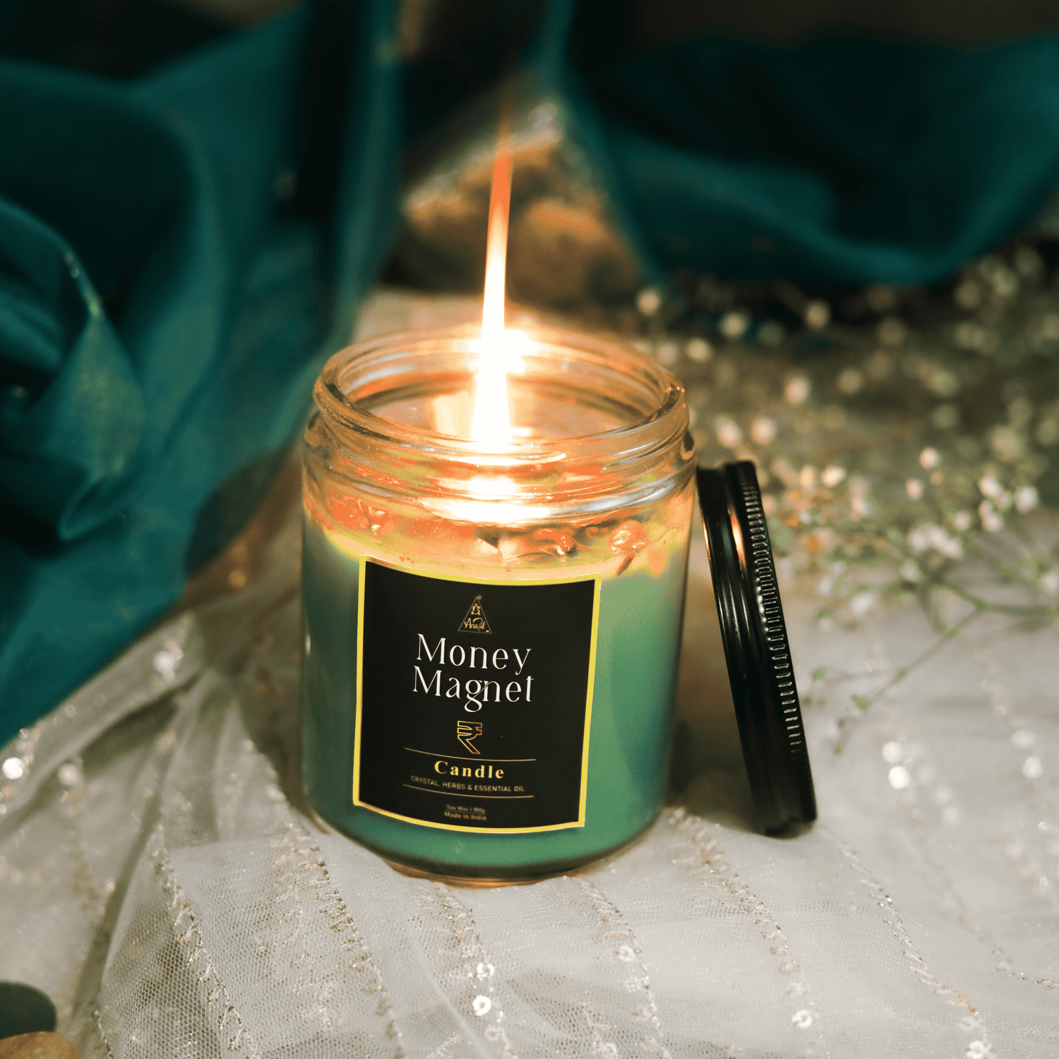 Money magnet candle | Reiki energized | Aromatherapy | 50-55 Hours