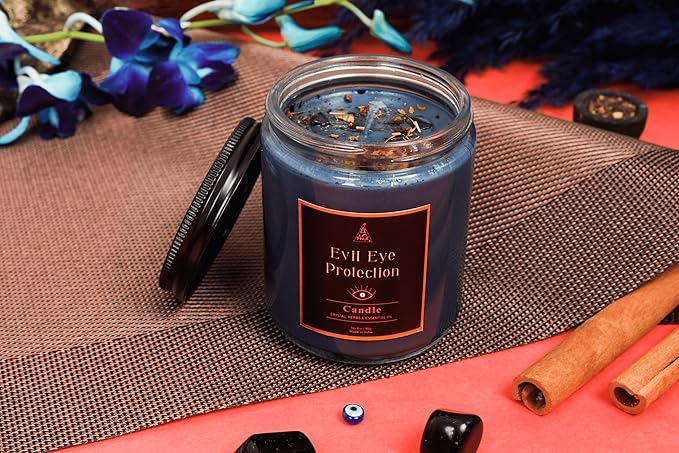 Evil eye protection candle | Reiki energized | Aromatherapy | 50-55 Hours