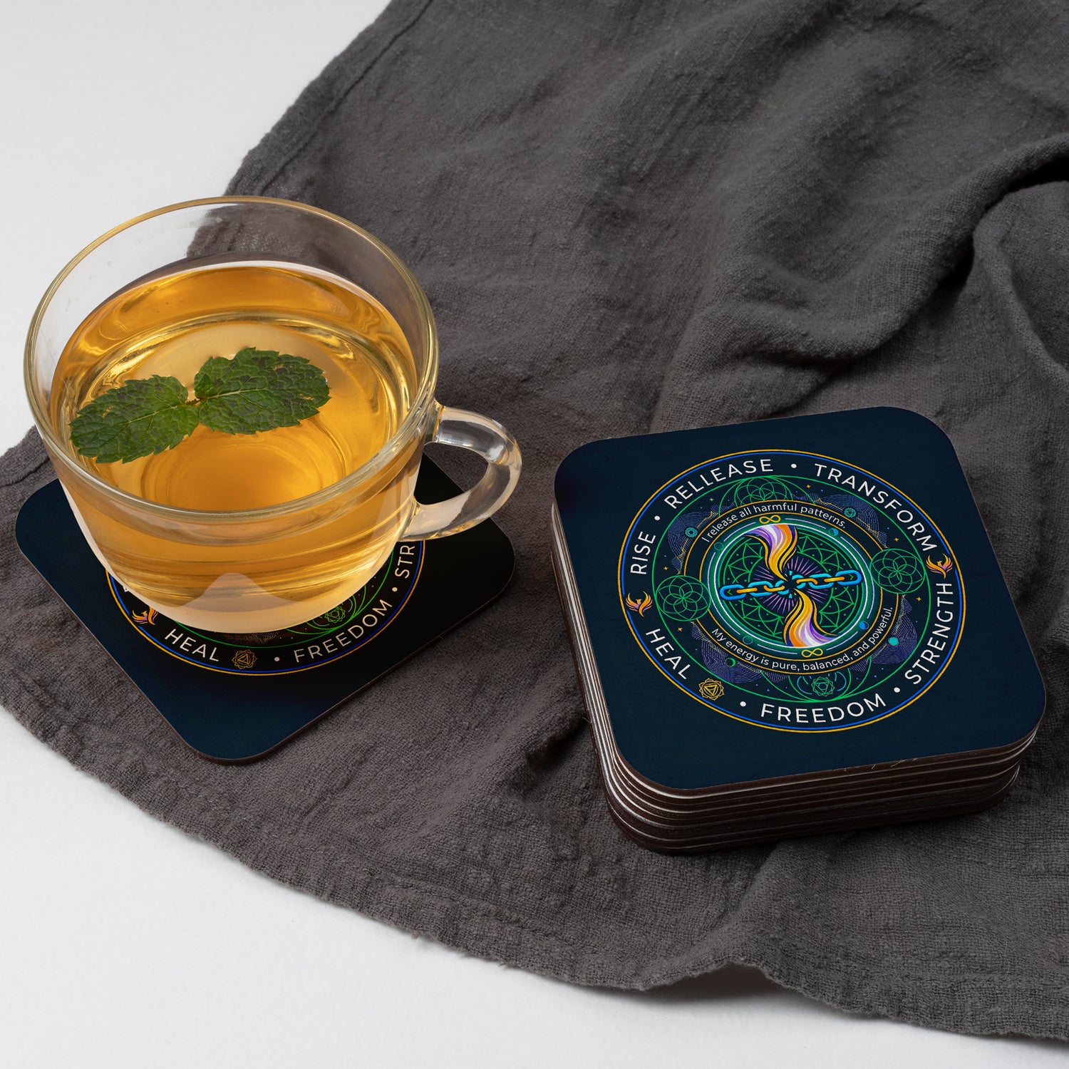 Addiction Removal Energy Circle Coaster