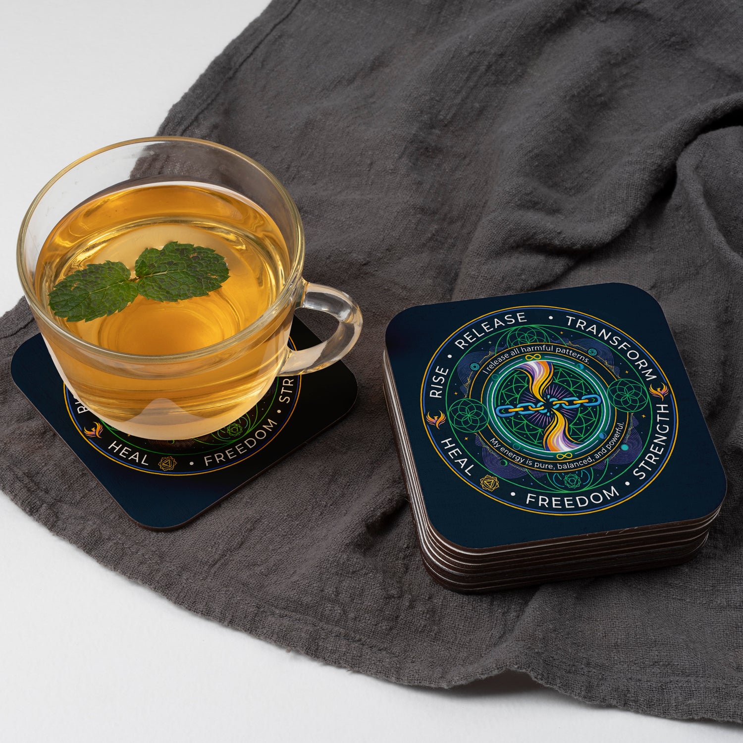 Addiction Removal Energy Circle Coaster