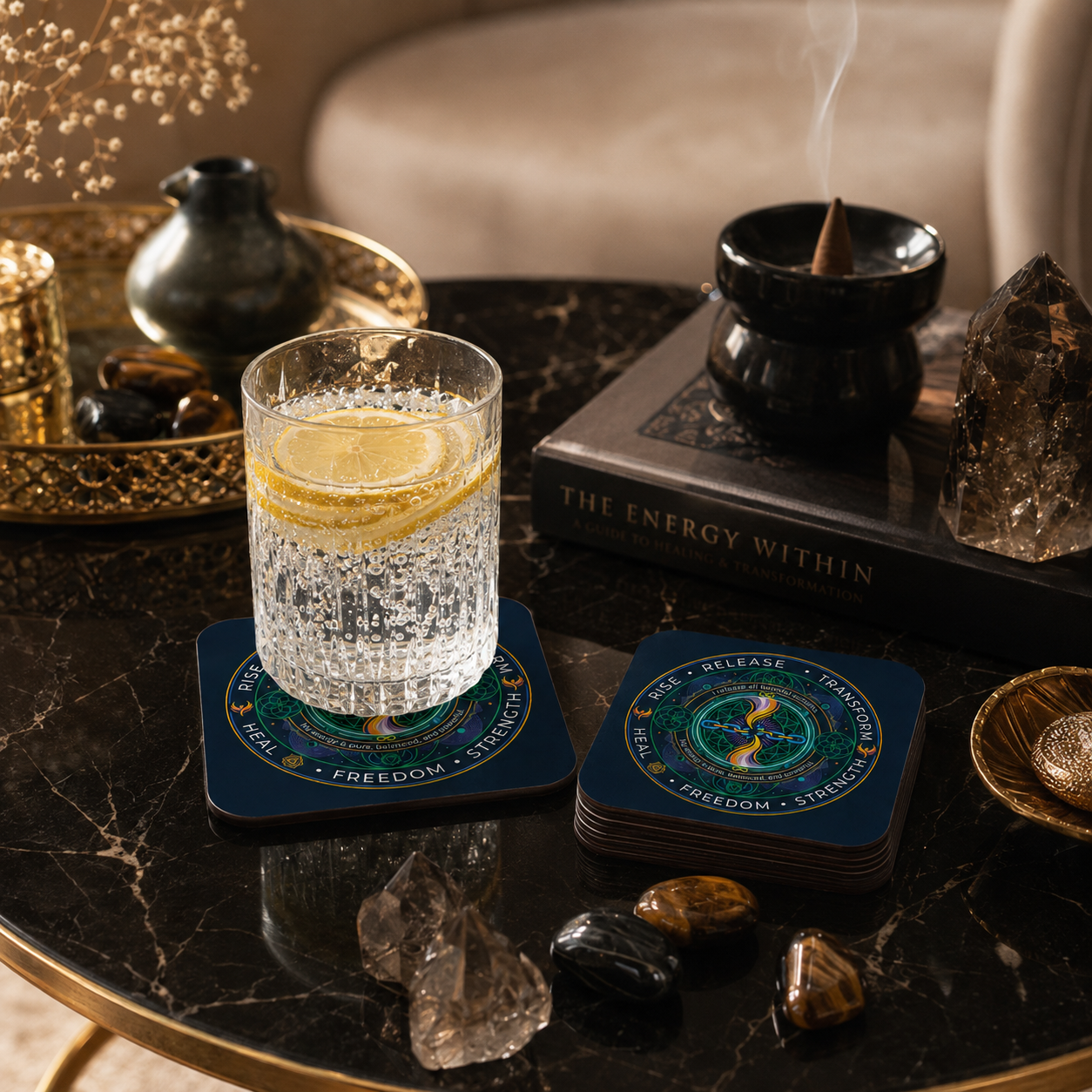 Addiction Removal Energy Circle Coaster