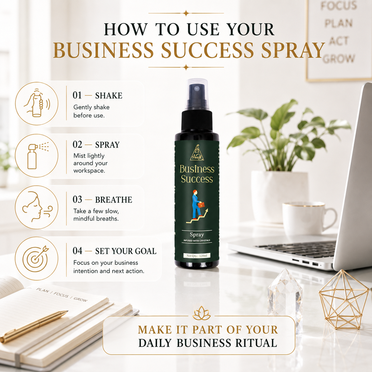 Business Success Spray | Reiki Energized | Aromatherapy (120ml)