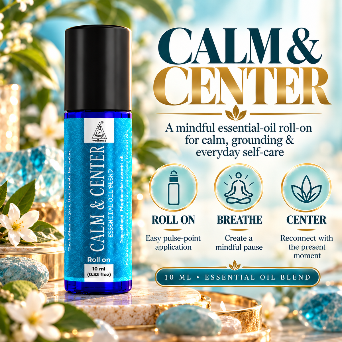 Calm & Center Essential Oil Roll on (10ml)