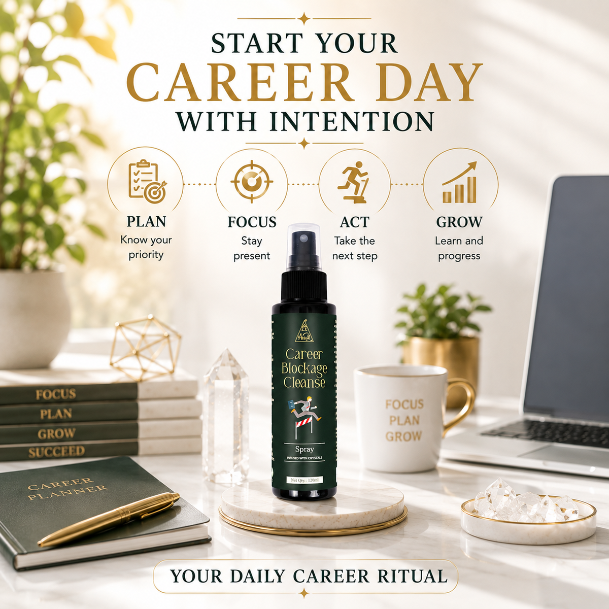 Career Blockage Cleanse Spray | Reiki Energized | Aromatherapy (120ml)