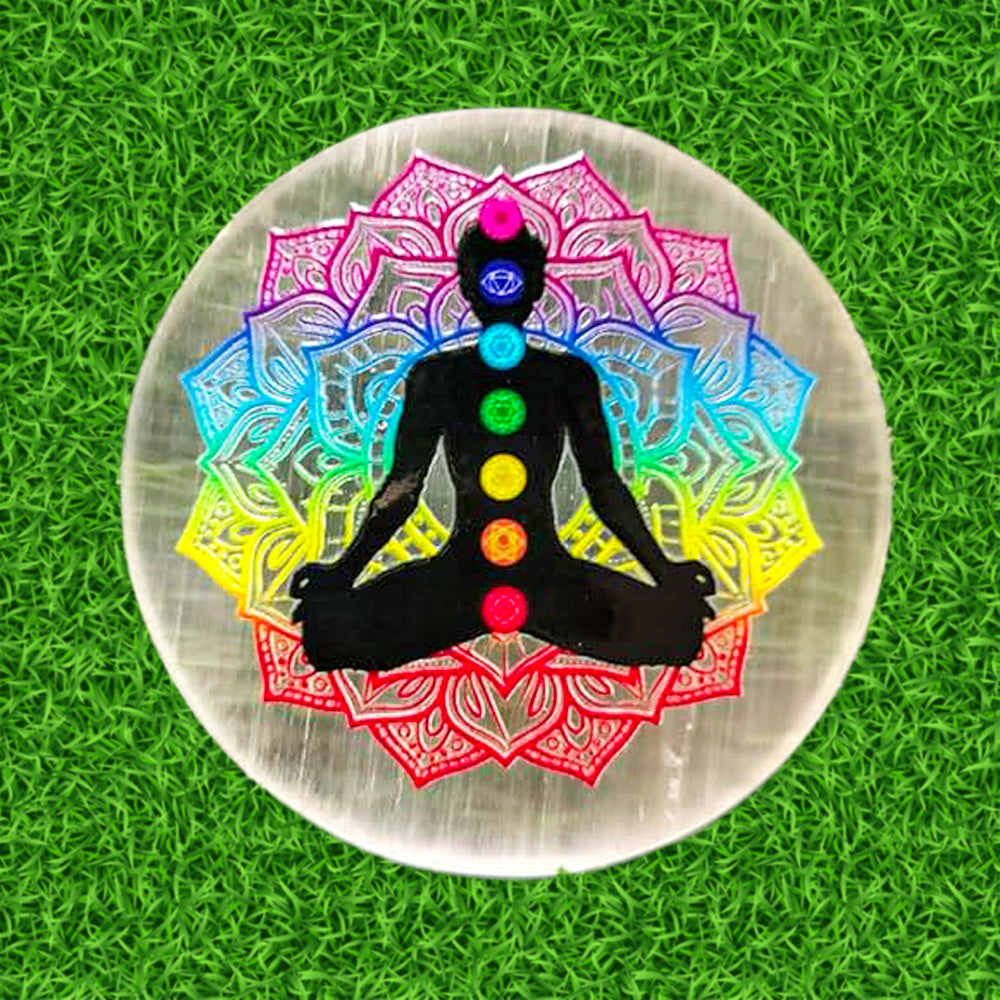 7 chakra Selenite Charging Plate
