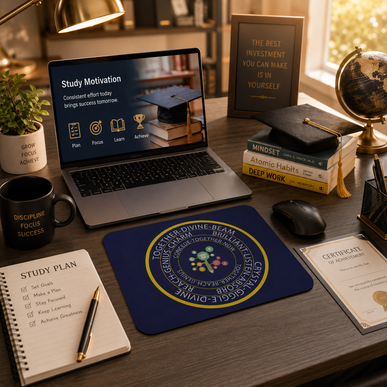 Education booster mouse pad