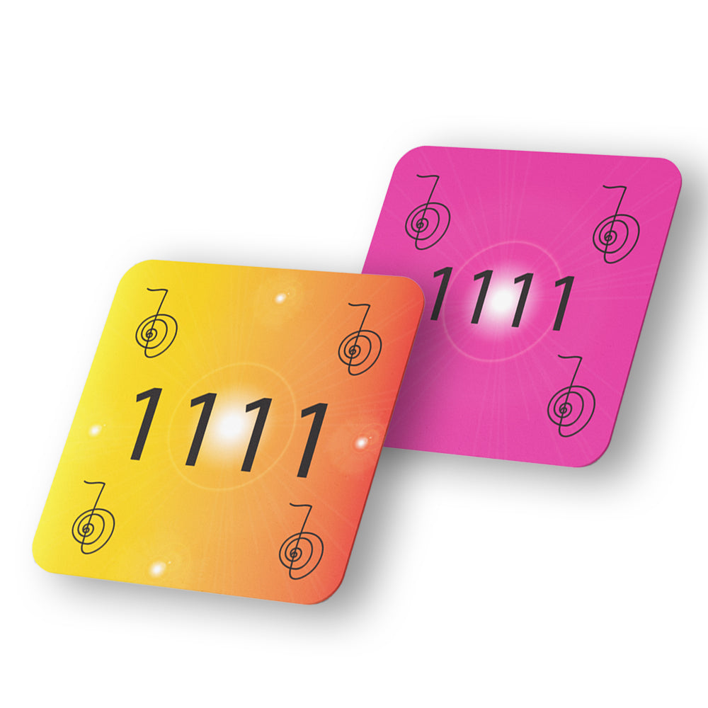 Cho Ku Rei Reiki Symbol Coasters- Angel Number 1111 Energy Infused (Pack of 2)