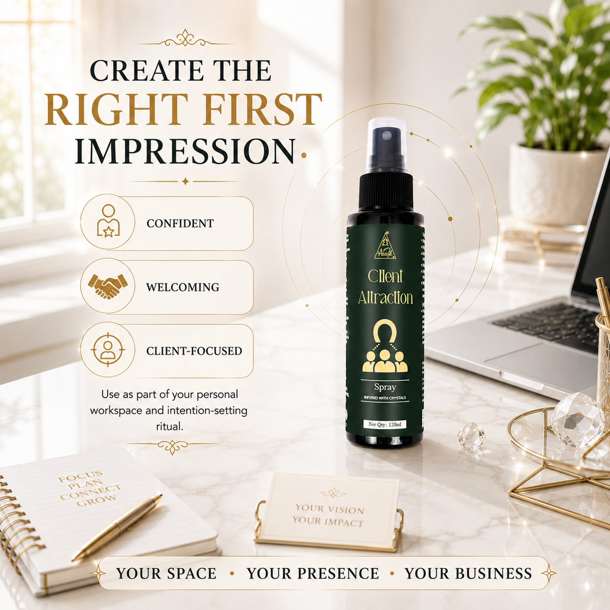 Client attraction spray | Reiki Energized | Aromatherapy (120ml)