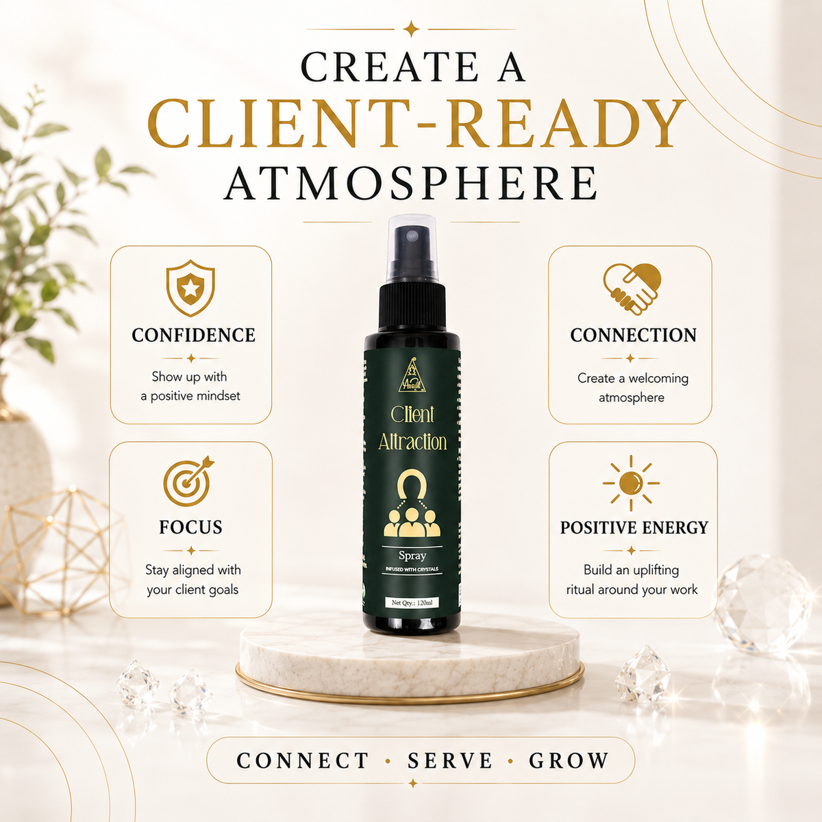 Client attraction spray | Reiki Energized | Aromatherapy (120ml)