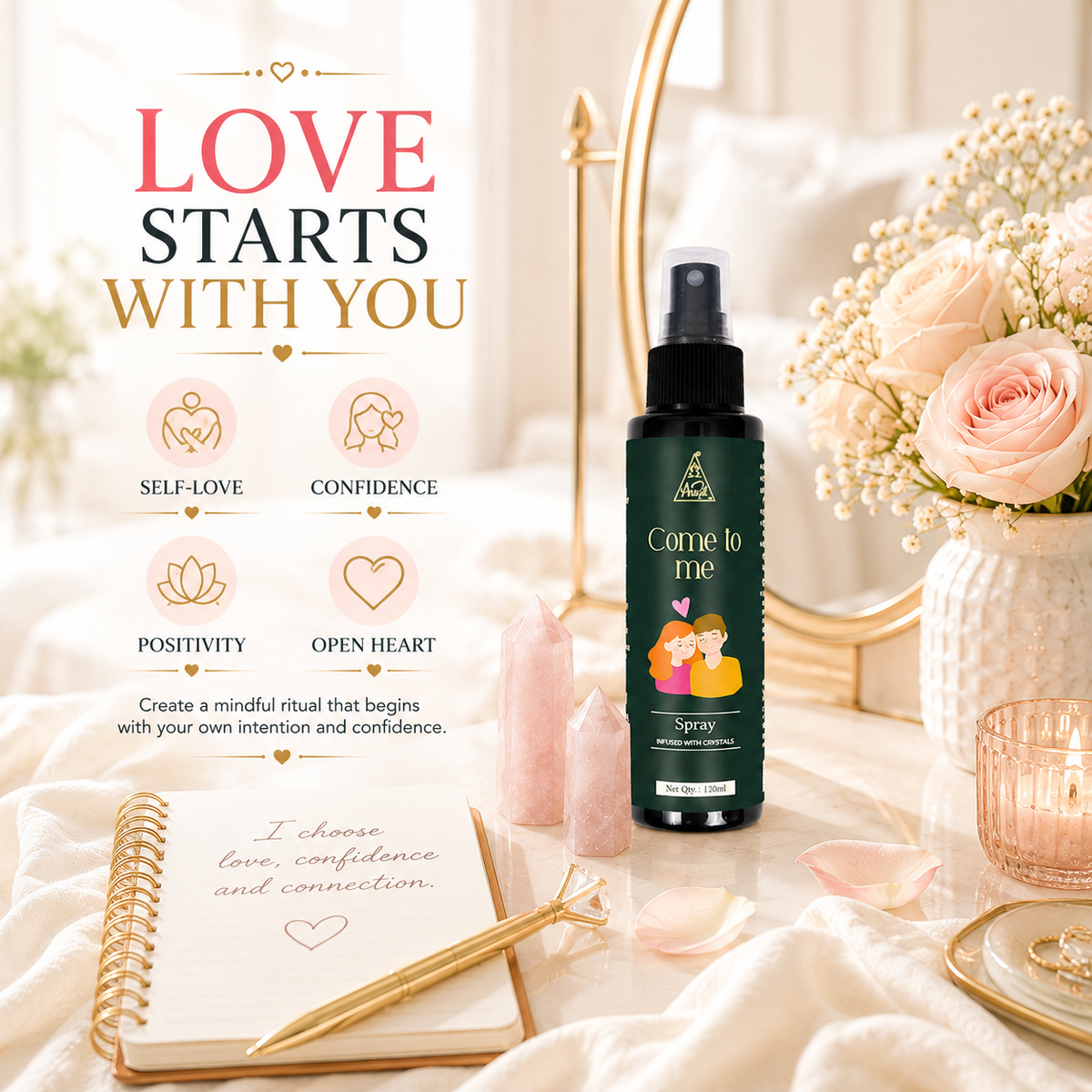 Come to me spray | Reiki Energized | Aromatherapy (120ml)