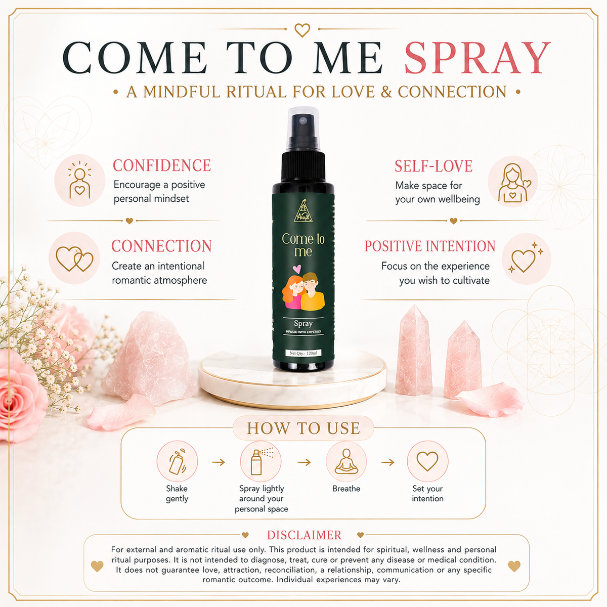 Come to me spray | Reiki Energized | Aromatherapy (120ml)