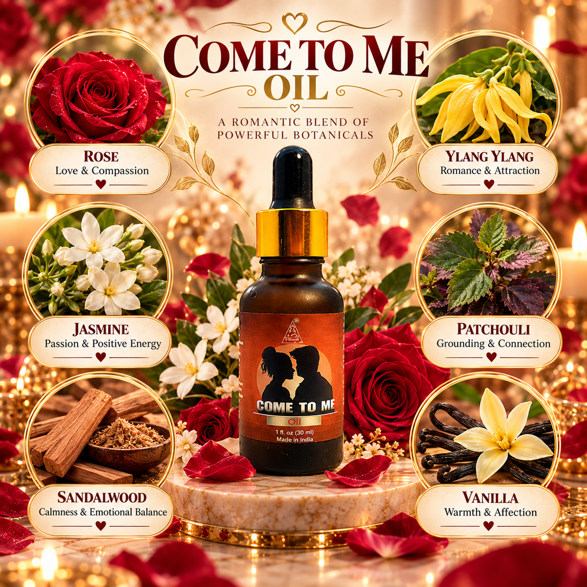 Come to me oil | Reiki Energized | Aromatherapy | 30 ml