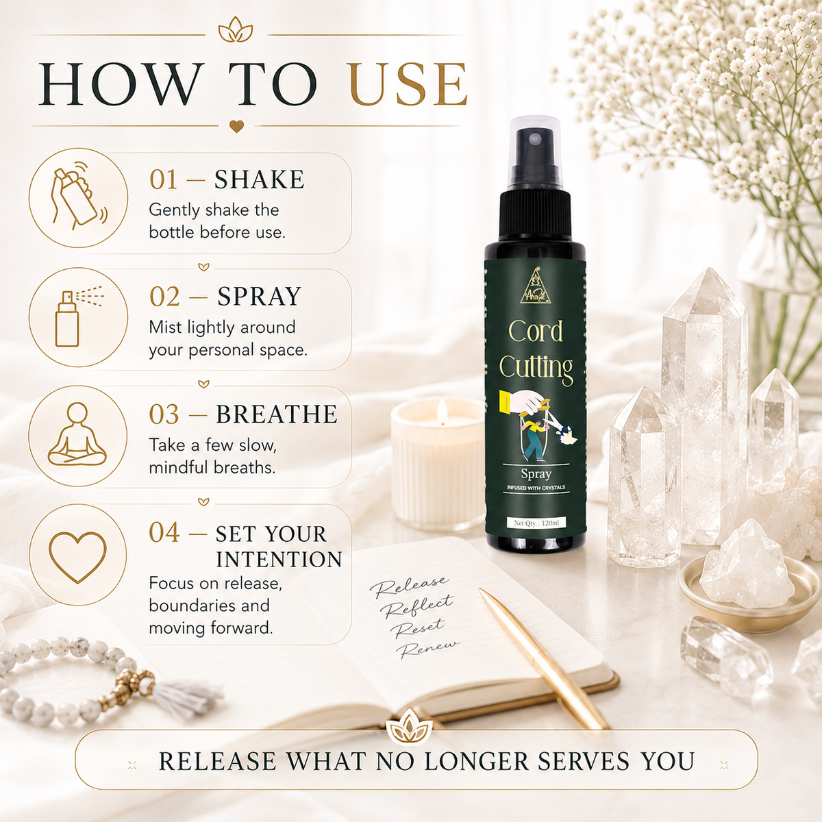 Cord Cutting Spray | Reiki Energized | Aromatherapy (120ml)