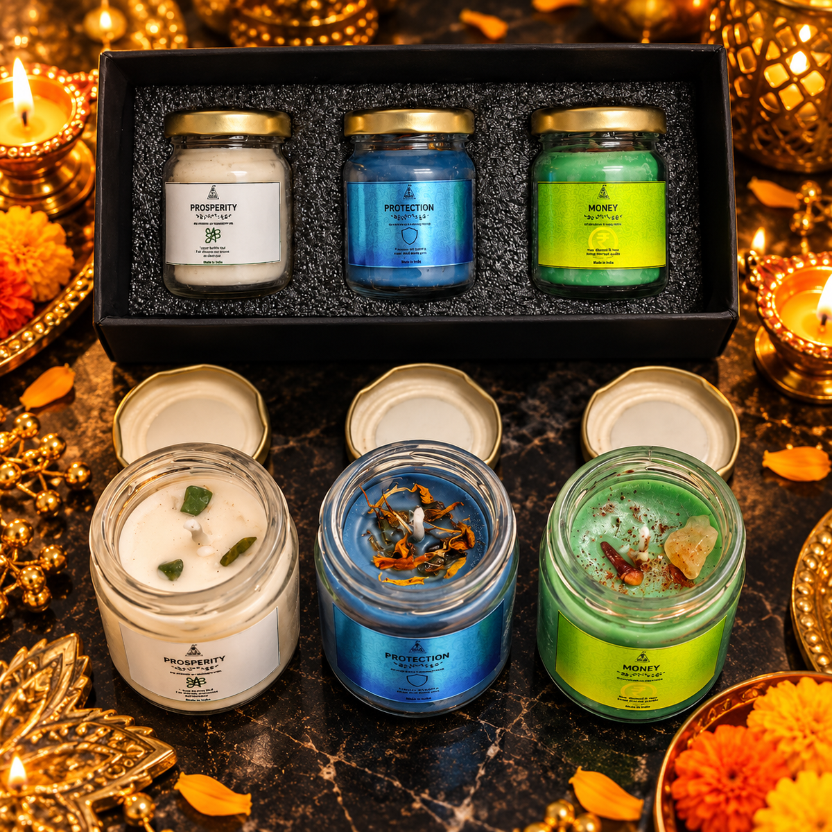 Diwali Ritual Candle Kit Hamper | Set of 3 Candle