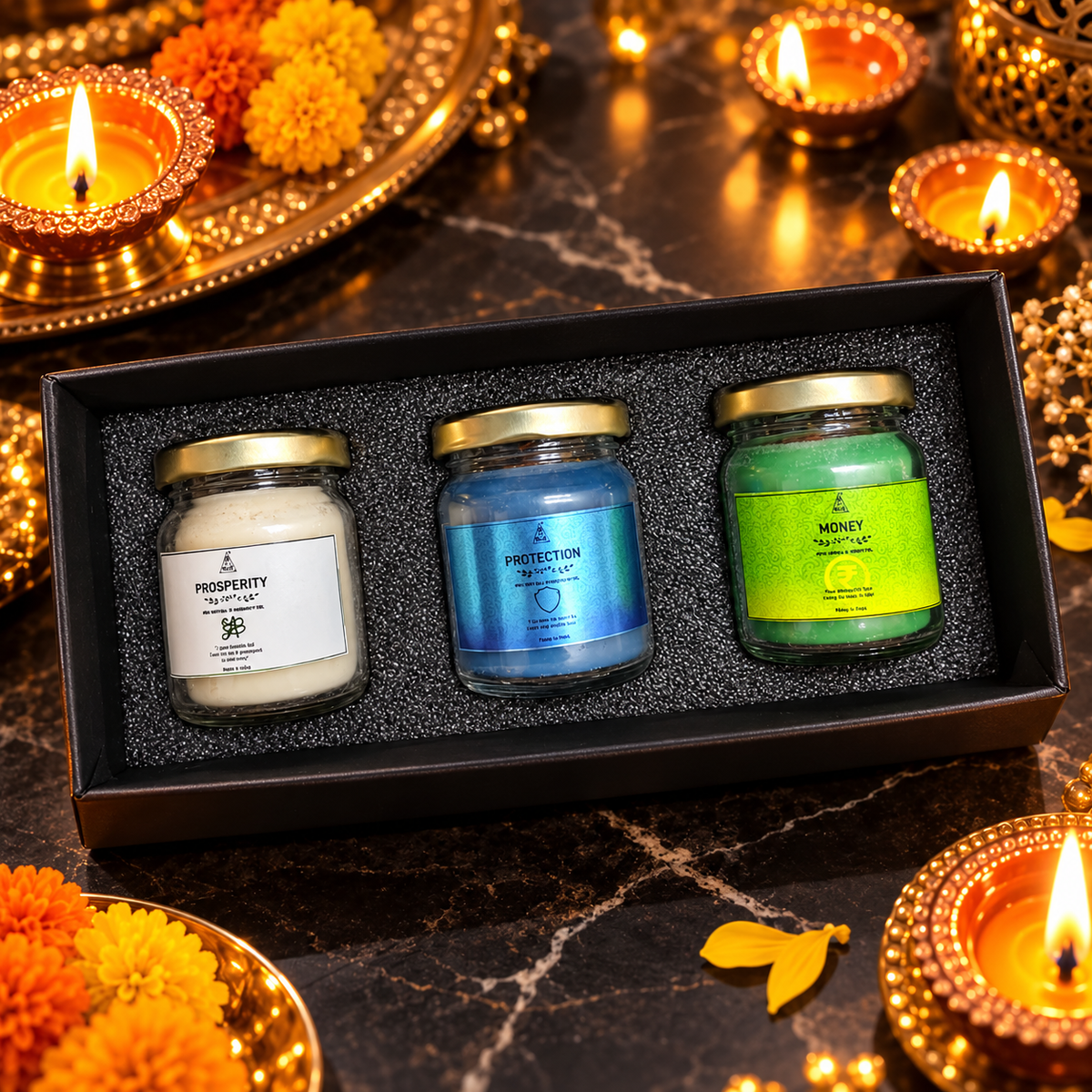 Diwali Ritual Candle Kit Hamper | Set of 3 Candle