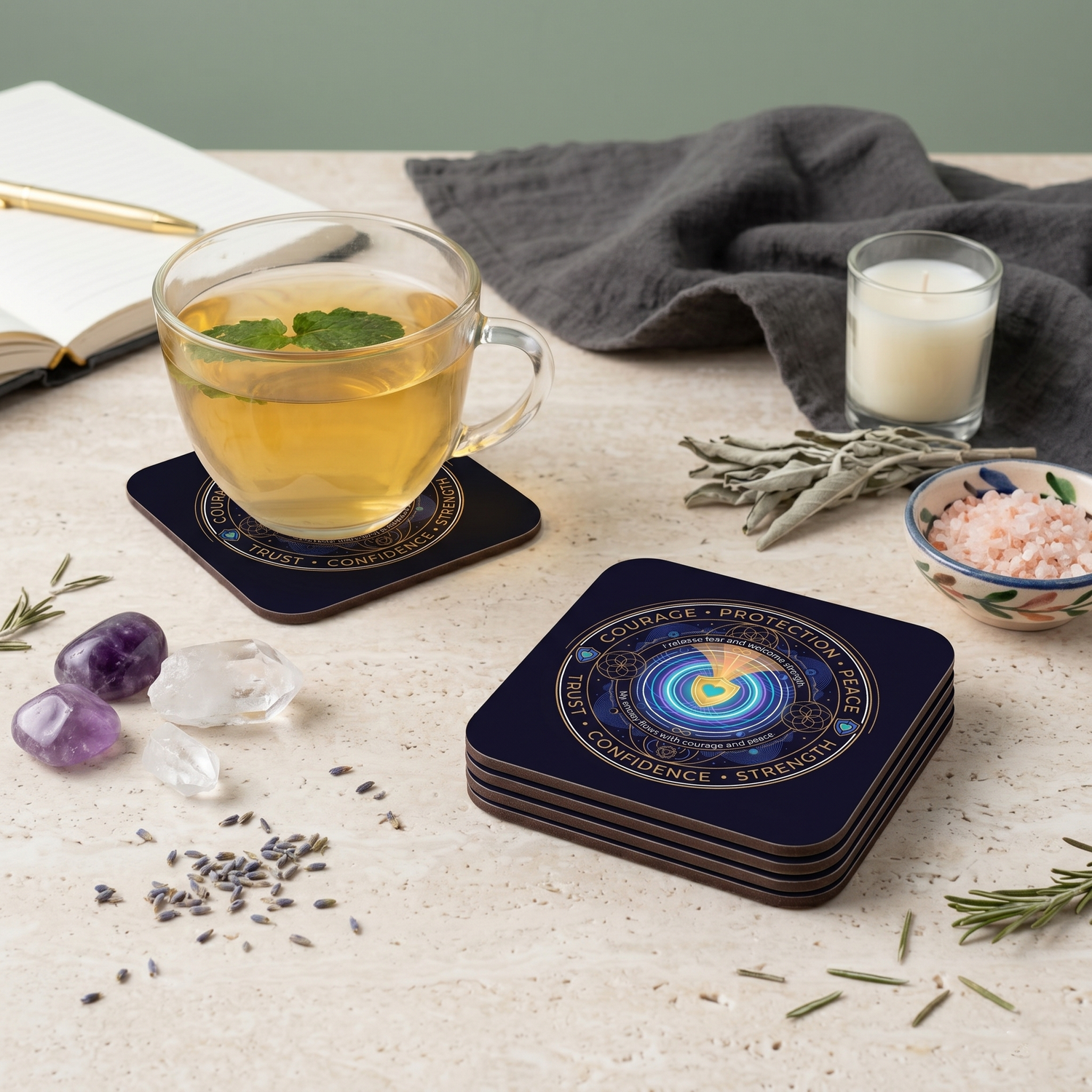 Fear Removal Energy Circle Coaster