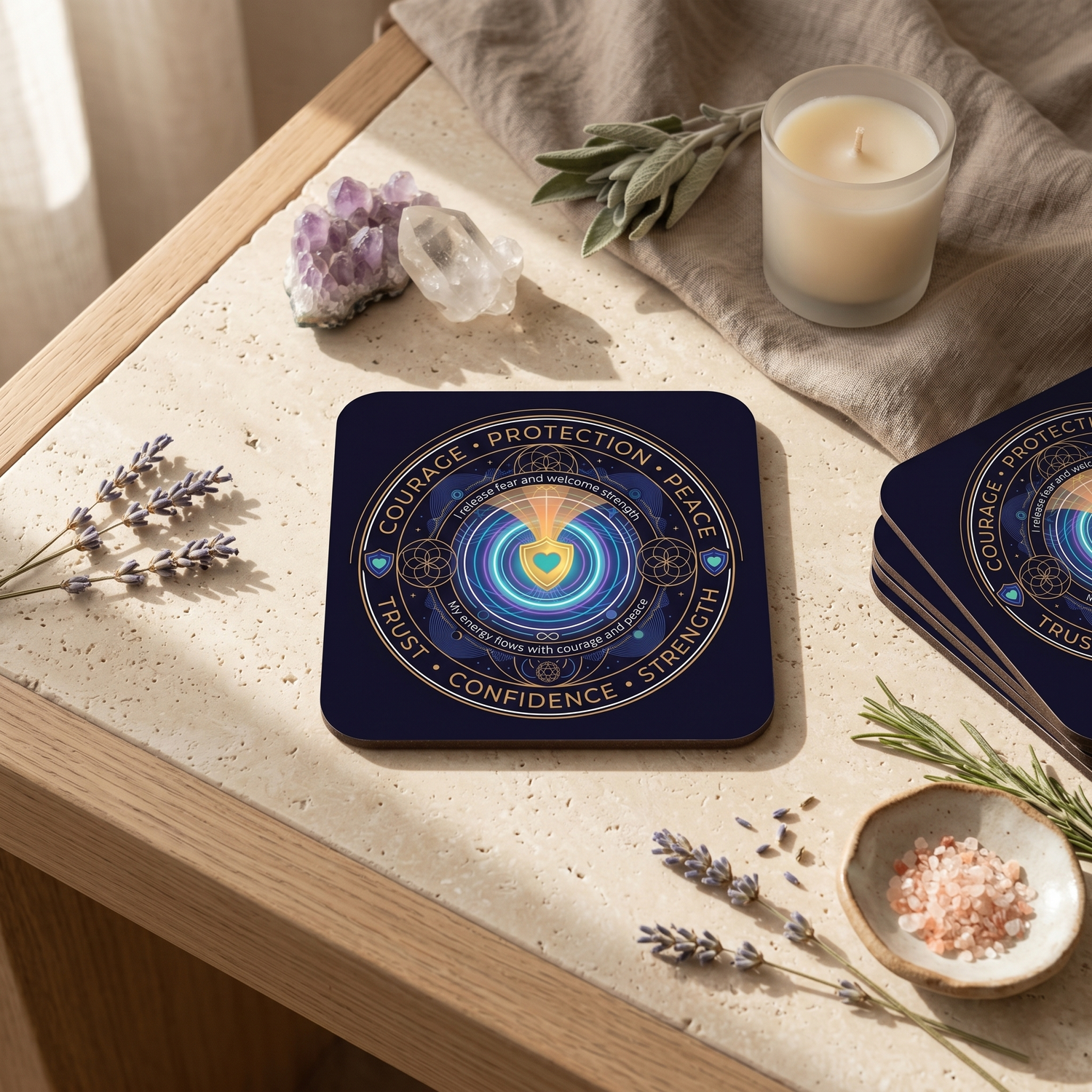 Fear Removal Energy Circle Coaster