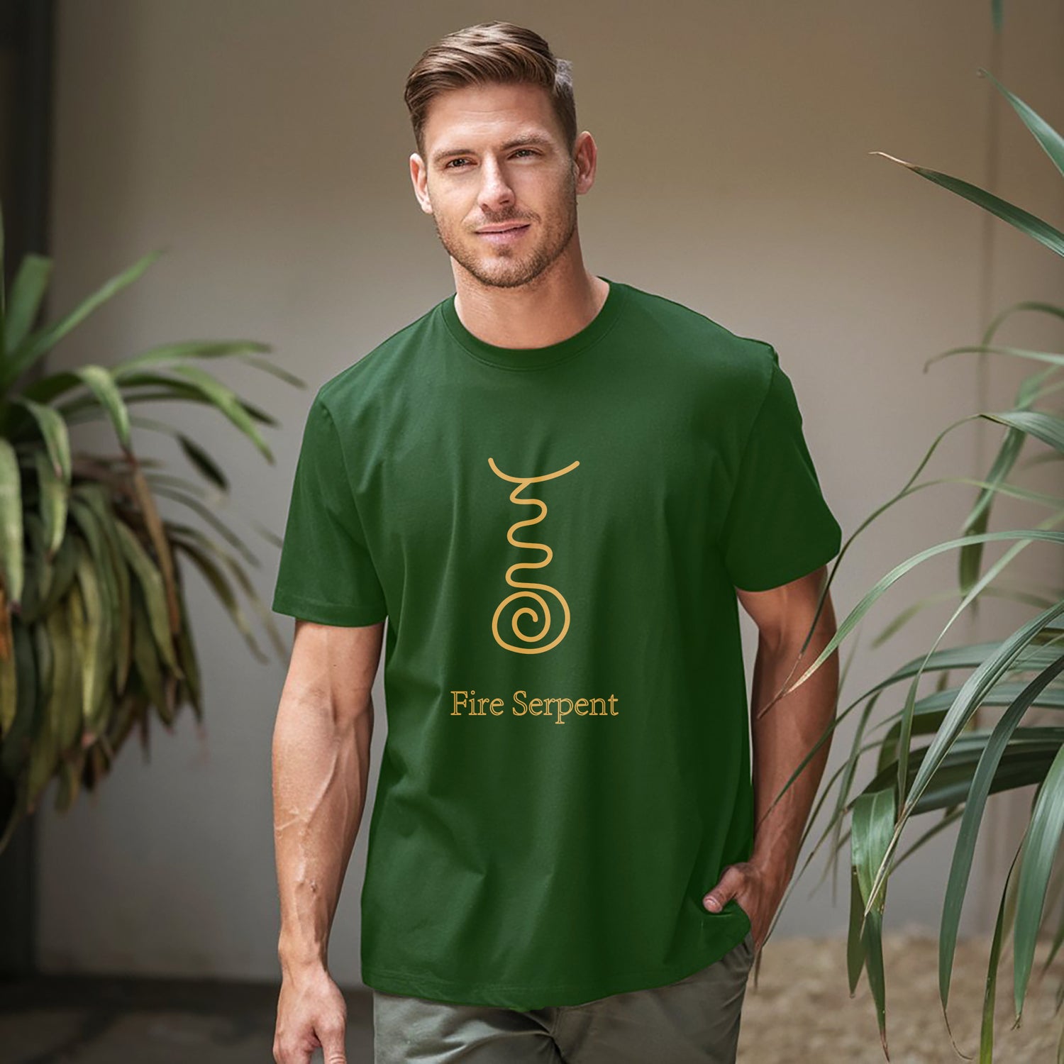 Fire serpent Reiki symbol Cotton Printed T-Shirt