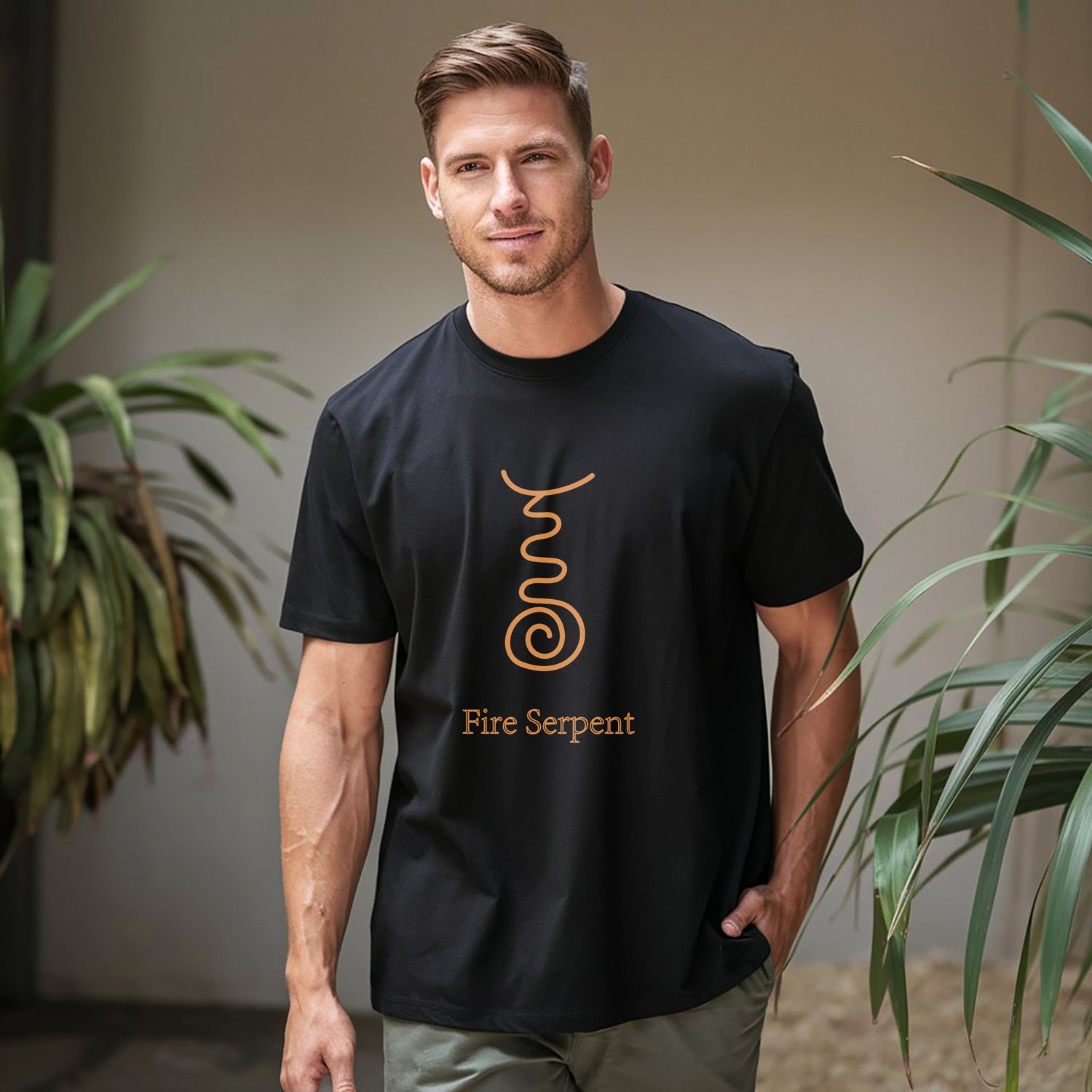 Fire serpent Reiki symbol Cotton Printed T-Shirt