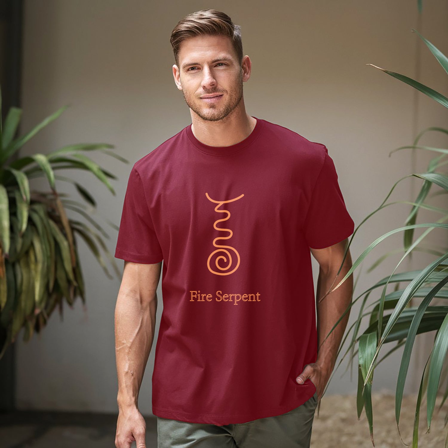 Fire serpent Reiki symbol Cotton Printed T-Shirt