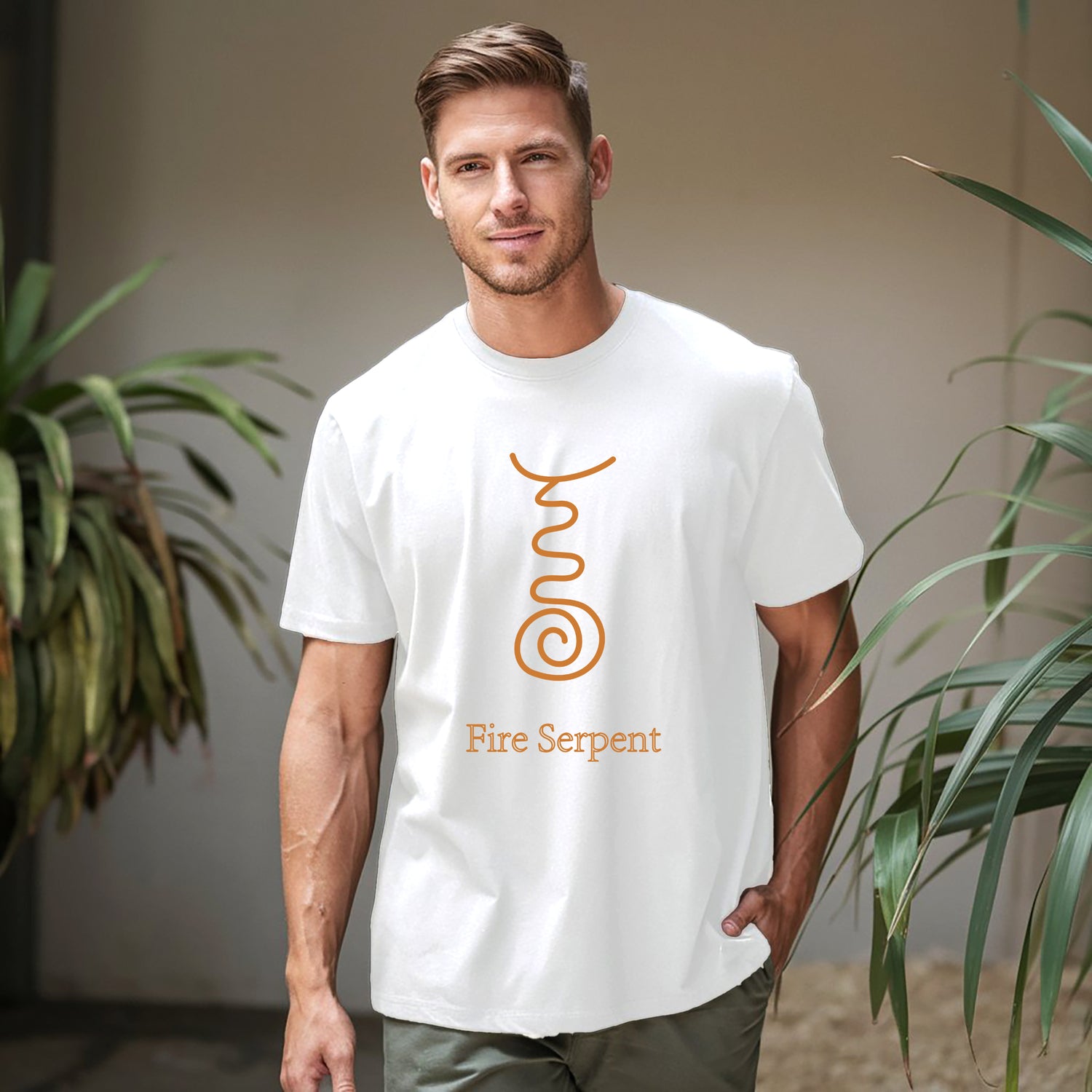 Fire serpent Reiki symbol Cotton Printed T-Shirt