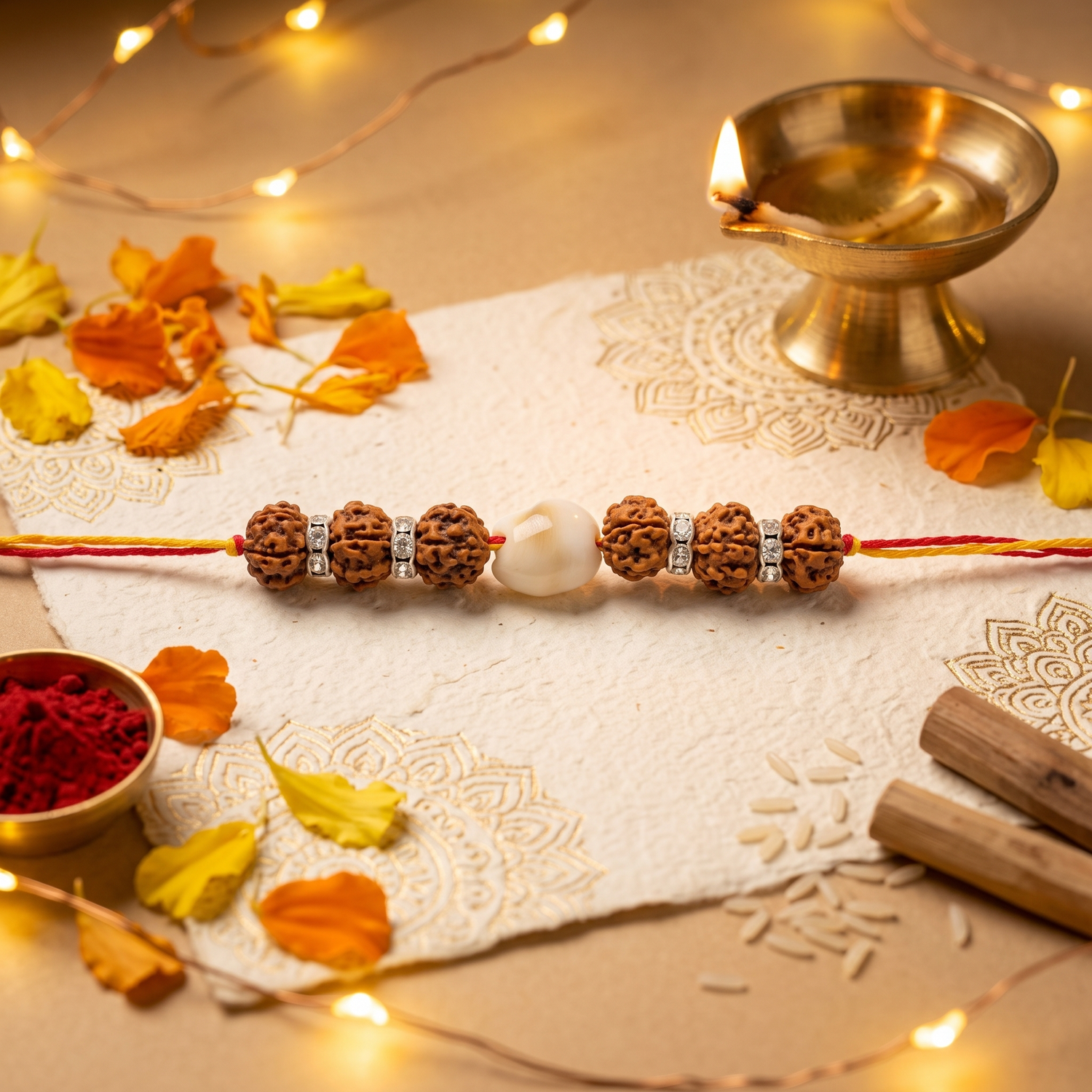 Rudraksha & Pearl Rakhi – A Symbol of Love, Protection & Blessings