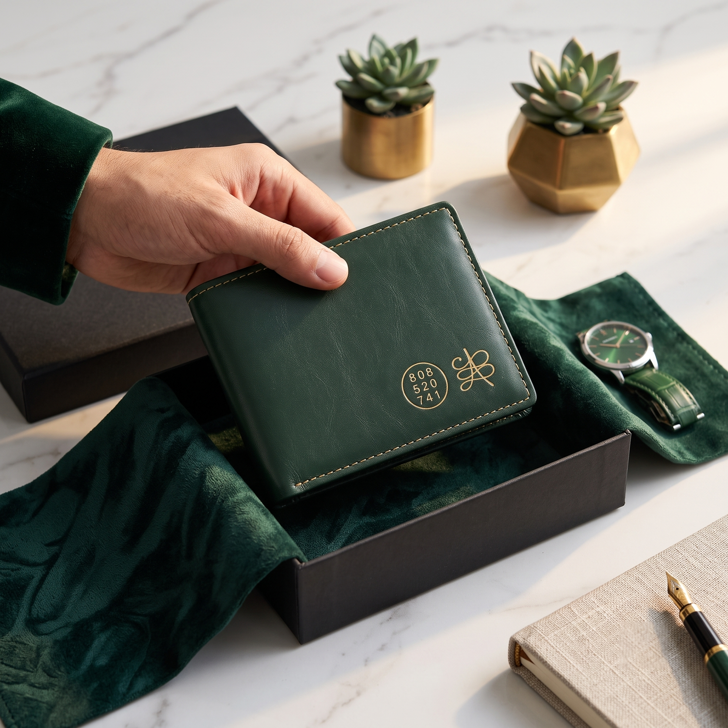 Men's Wallet with Zibu Prosperity Symbol