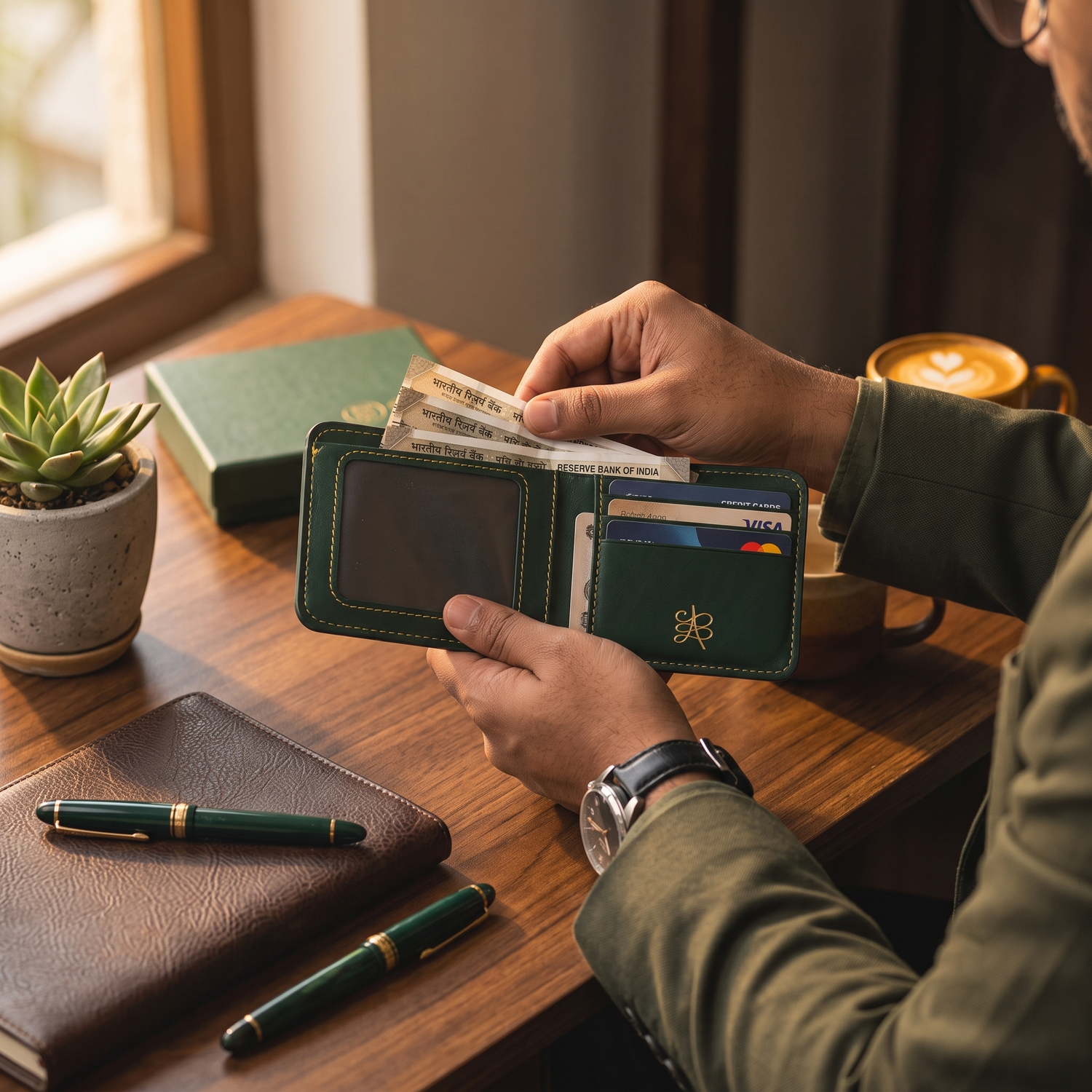Men's Wallet with Zibu Prosperity Symbol