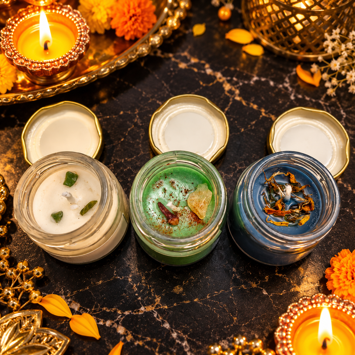 Diwali Ritual Candle Kit Hamper | Set of 3 Candle