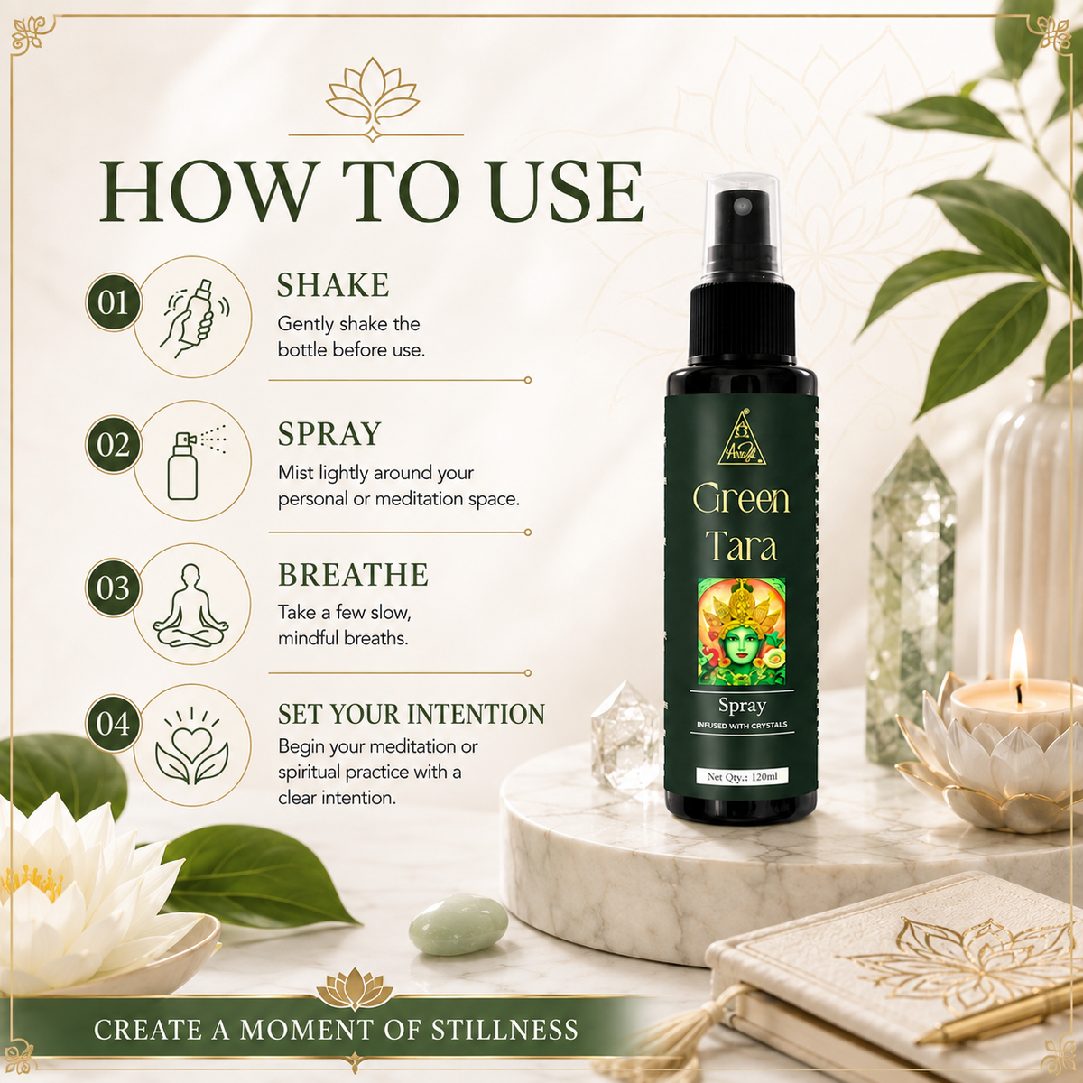 Green Tara Spray | Reiki Energized | Aromatherapy (120ml)