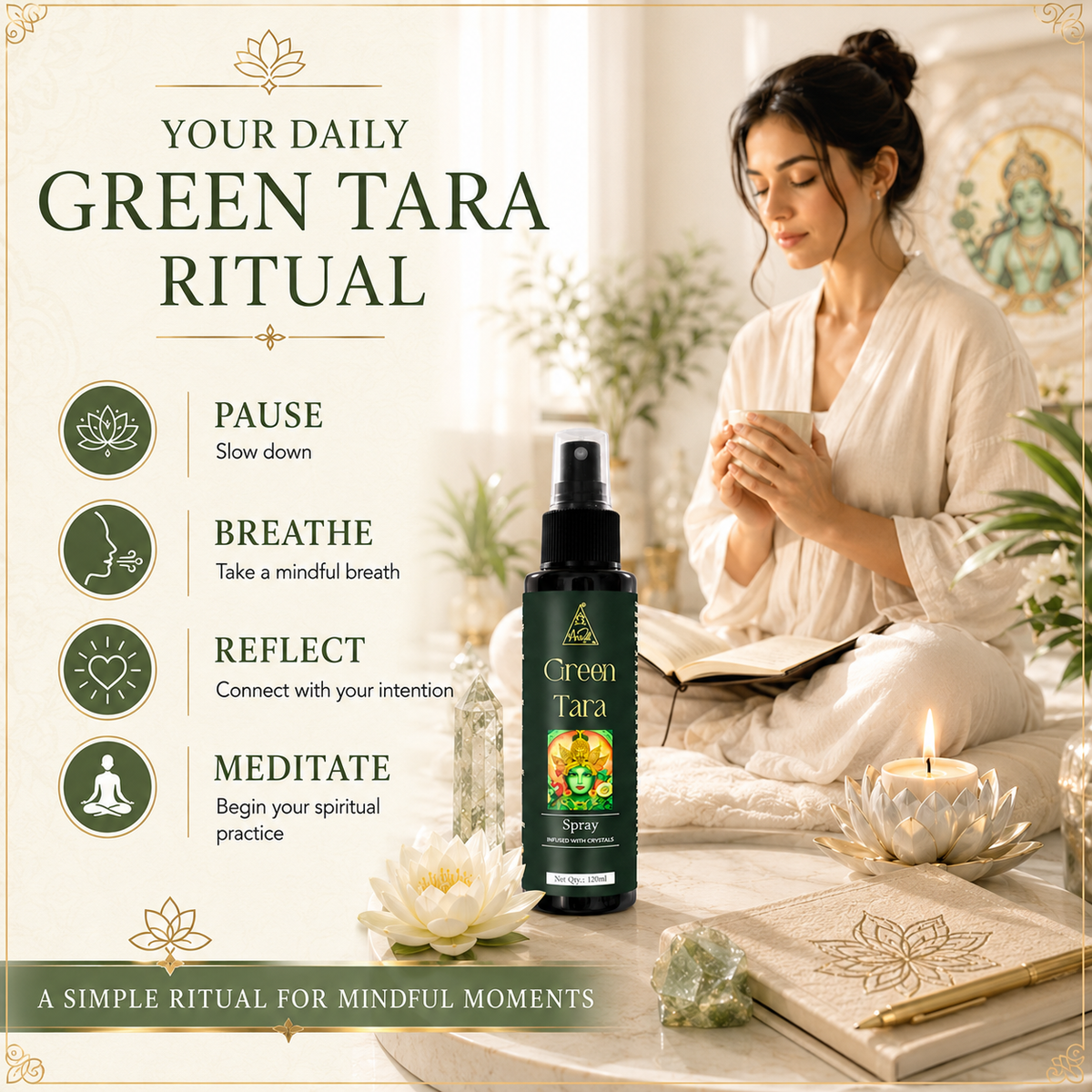 Green Tara Spray | Reiki Energized | Aromatherapy (120ml)