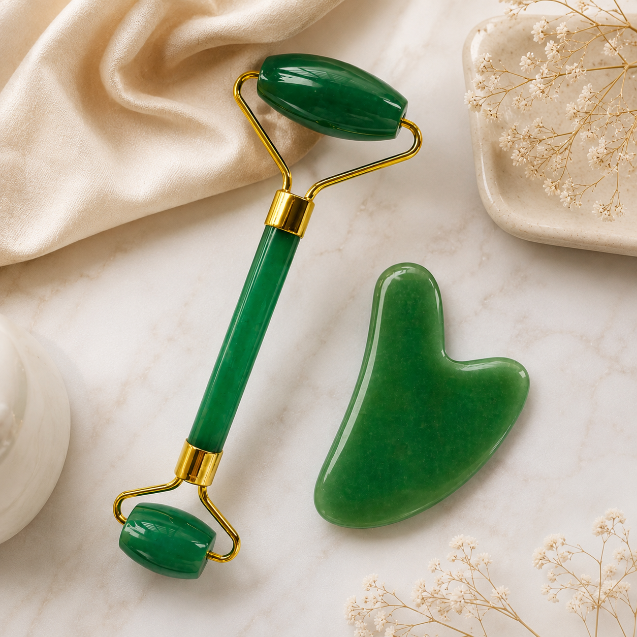 Green Jade Roller & Gua Sha Set
