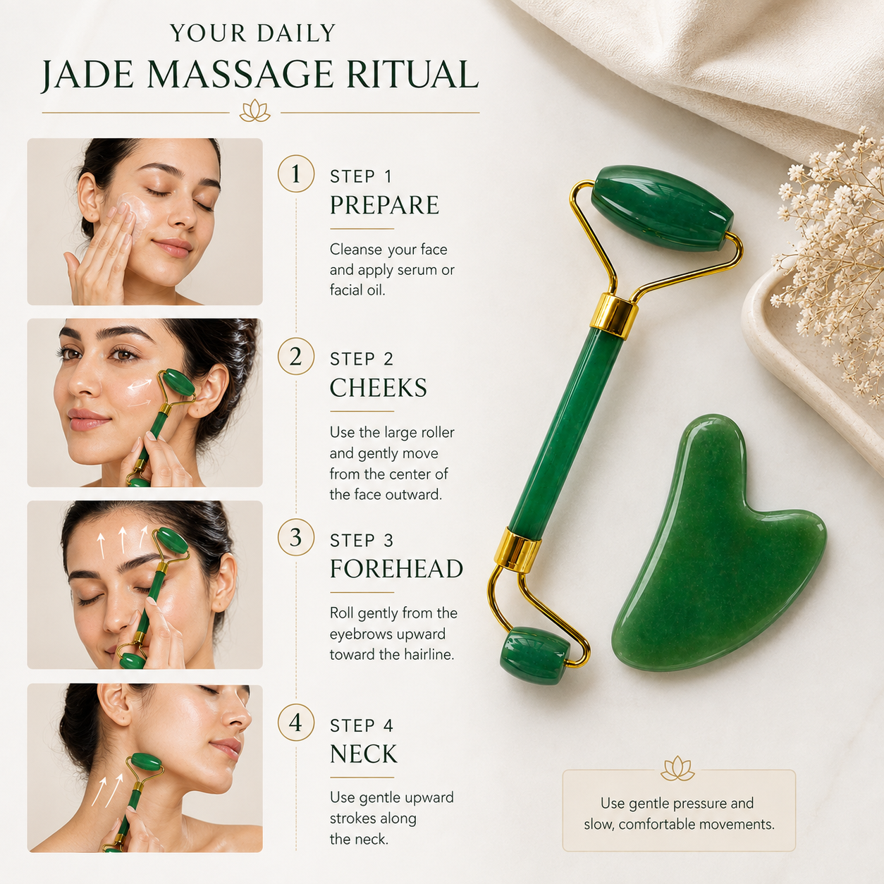 Green Jade Roller & Gua Sha Set