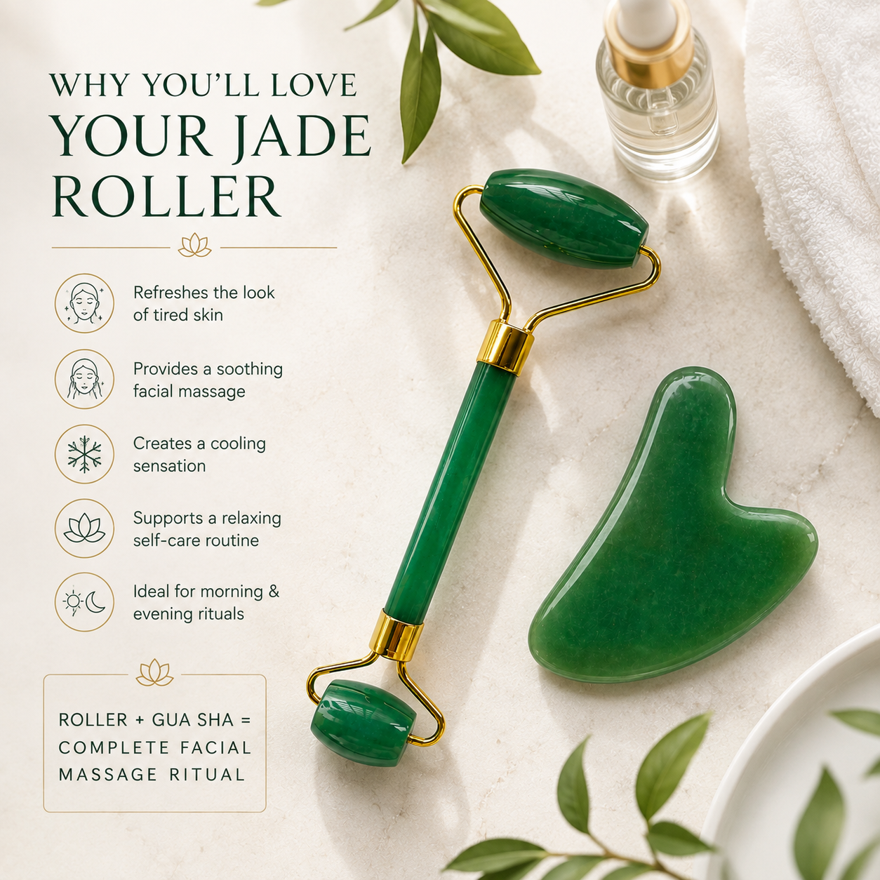 Green Jade Roller & Gua Sha Set