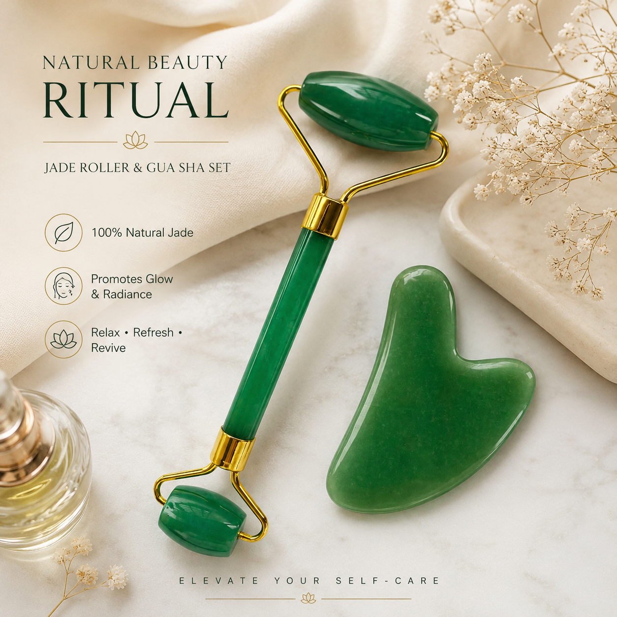 Green Jade Roller & Gua Sha Set