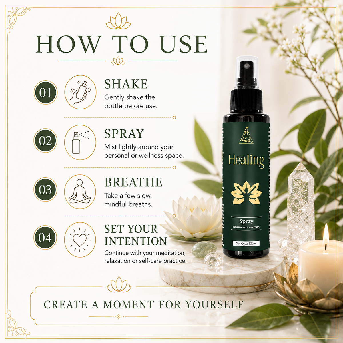 Healing spray | Reiki Energized | Aromatherapy (120ml)