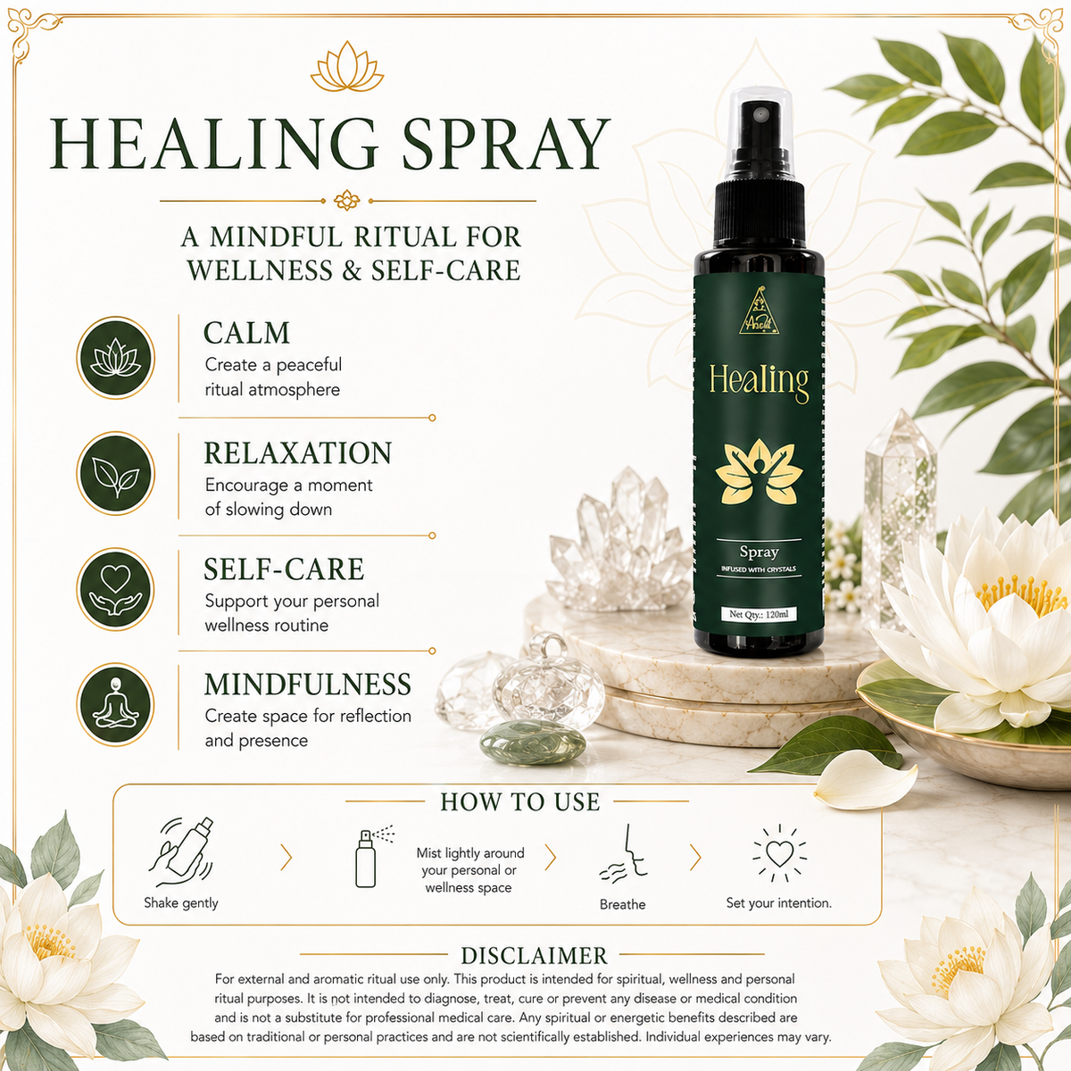 Healing spray | Reiki Energized | Aromatherapy (120ml)