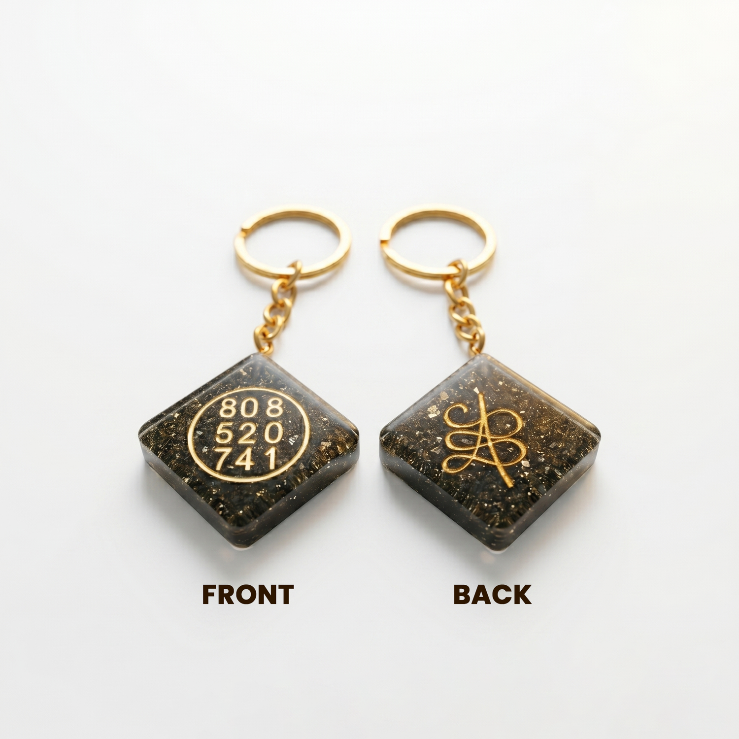 Pyrite Healing Code Manifestation Keychain