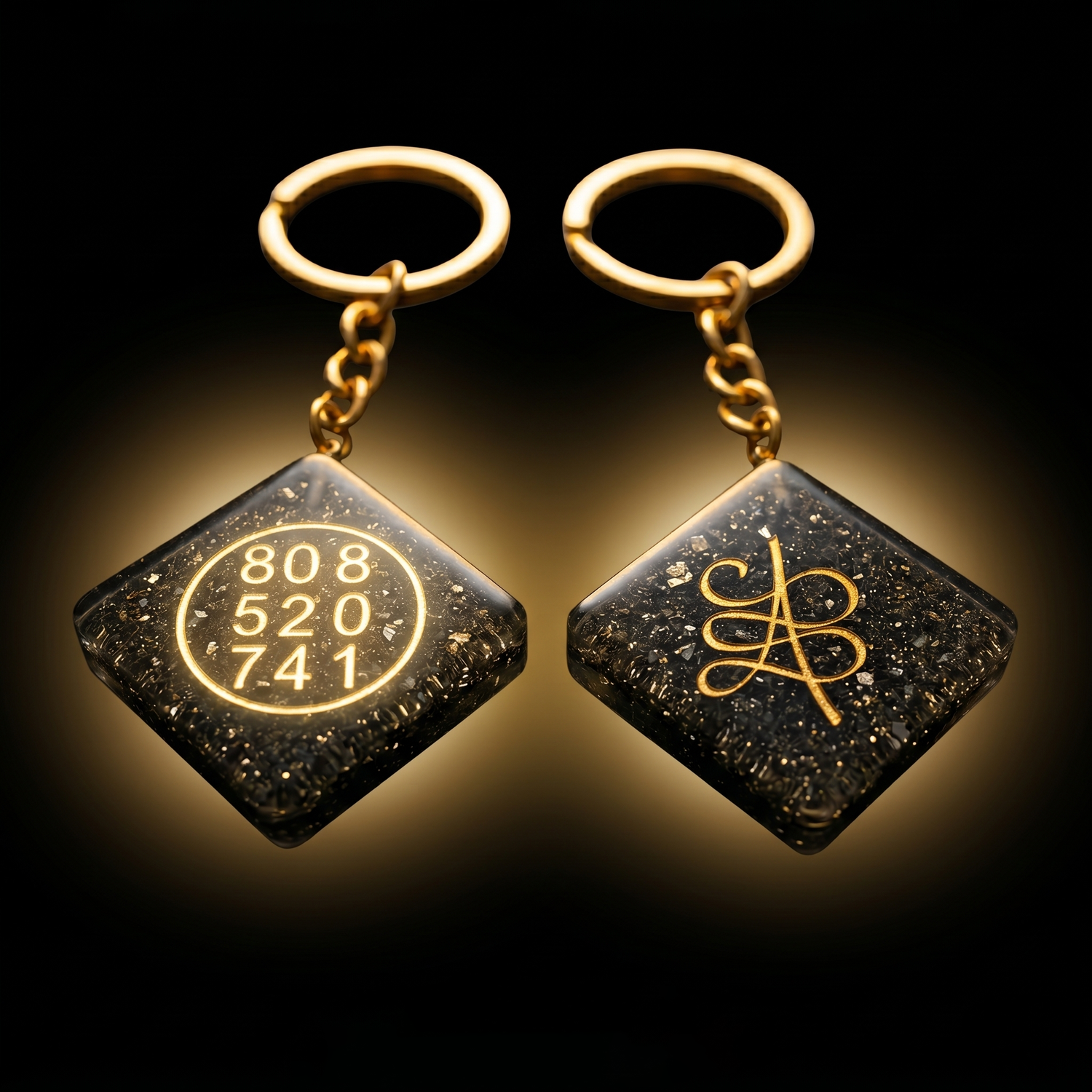 Pyrite Healing Code Manifestation Keychain