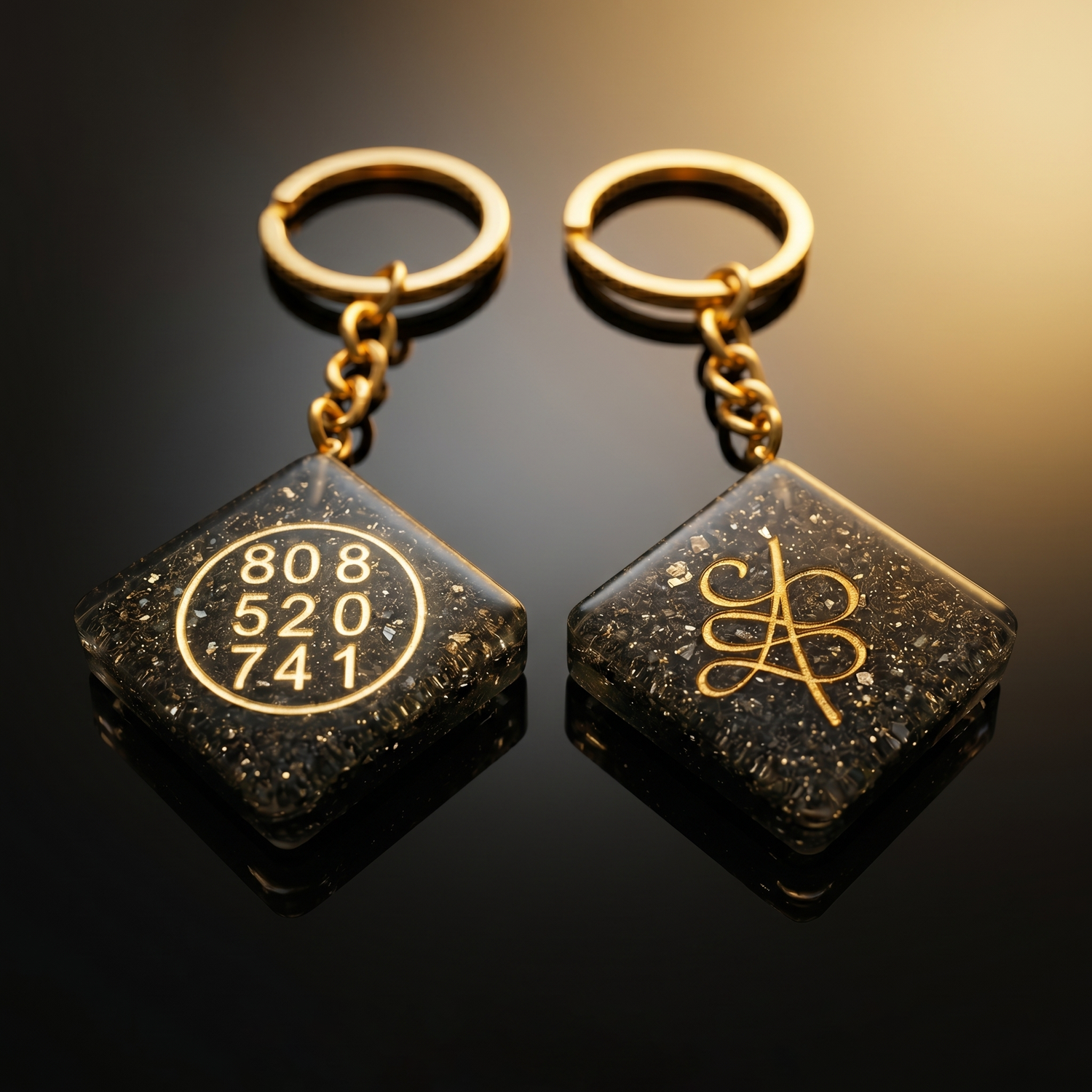 Pyrite Healing Code Manifestation Keychain