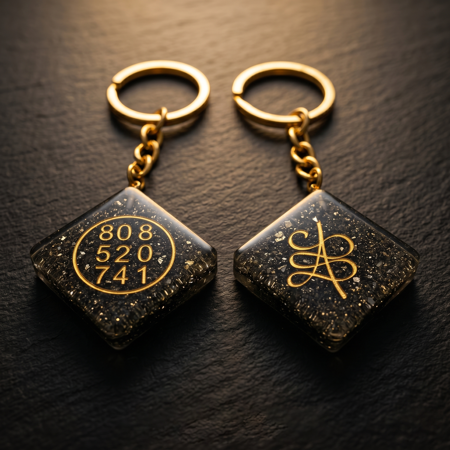 Pyrite Healing Code Manifestation Keychain