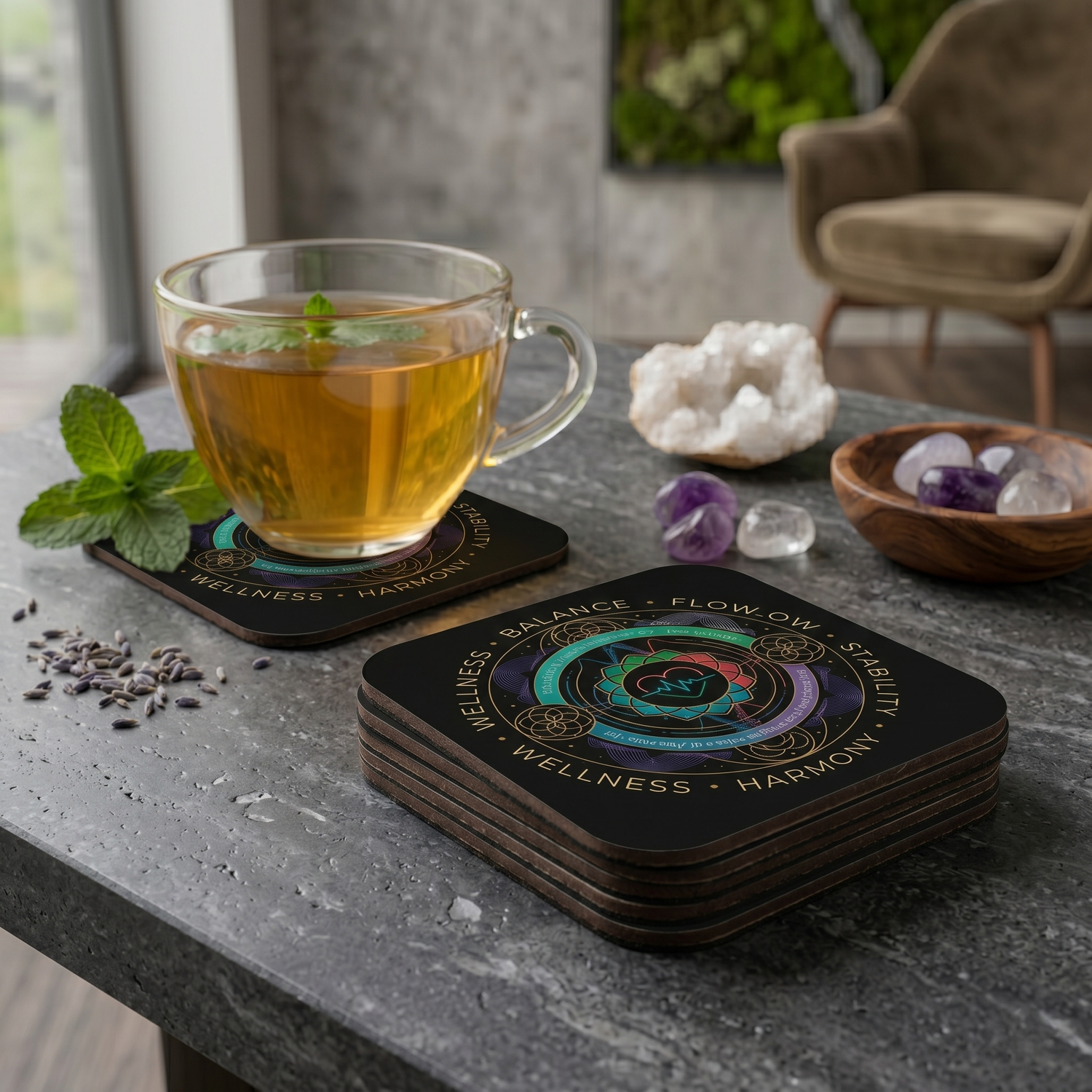 High & Low BP Support Energy Circle Coaster