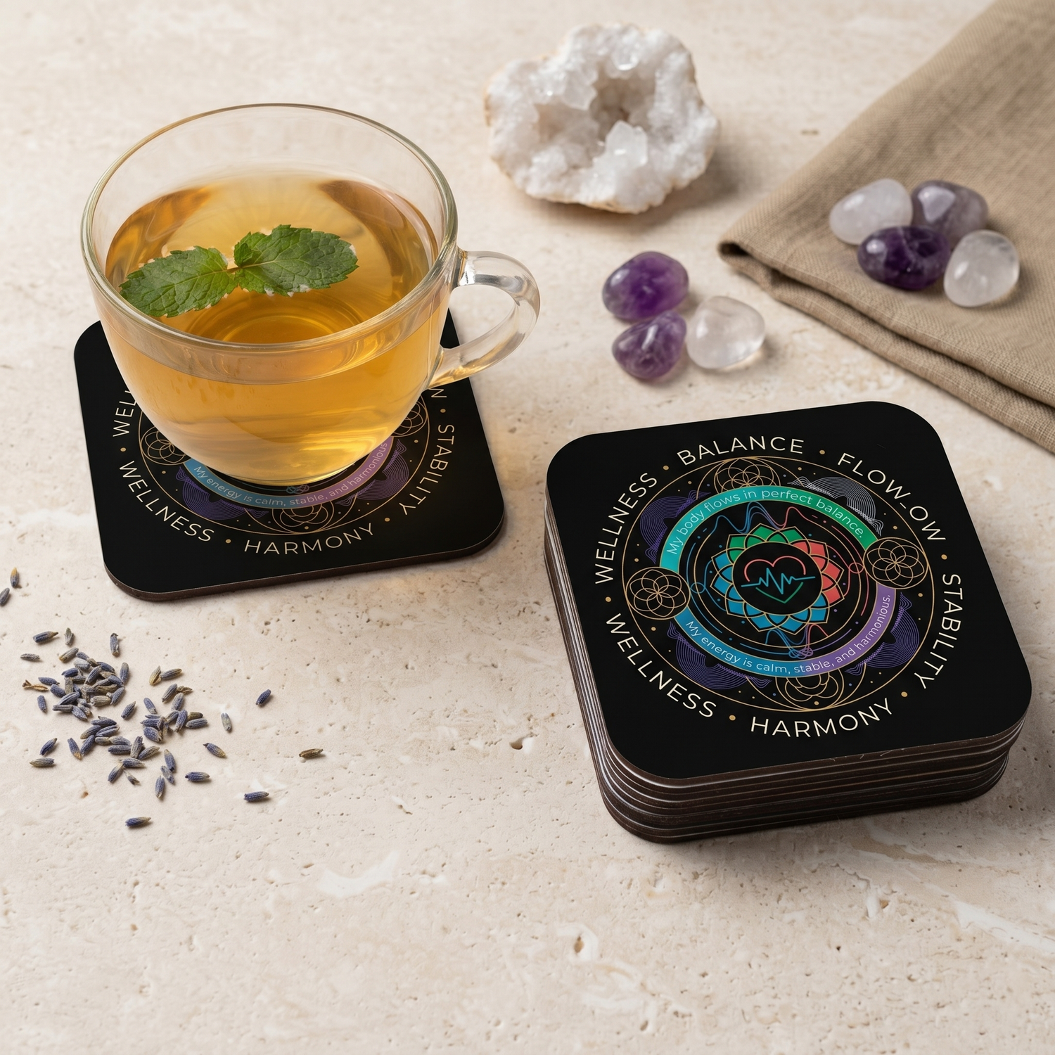 High & Low BP Support Energy Circle Coaster