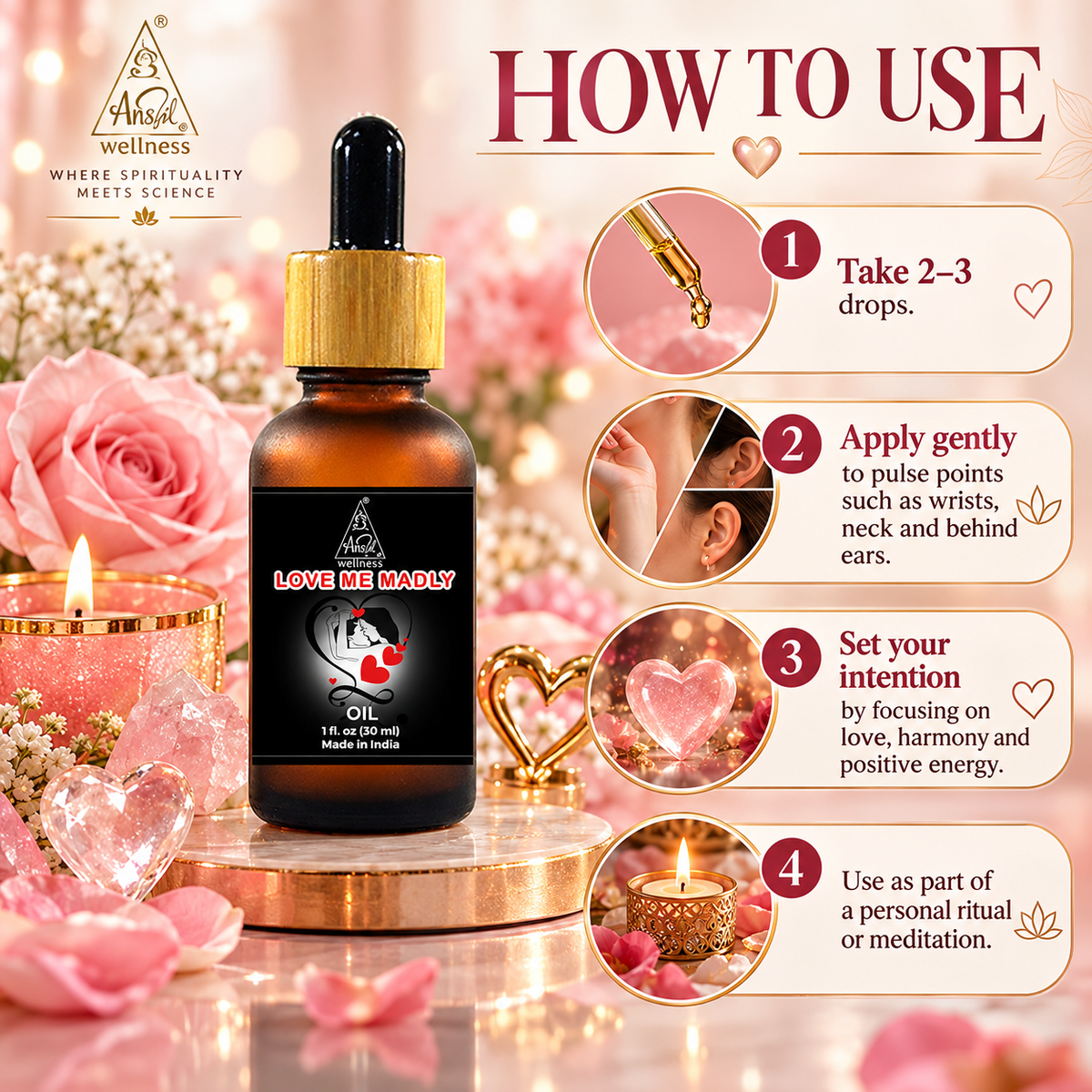 Love me madly oil | Reiki Energized | Aromatherapy | 30 ml
